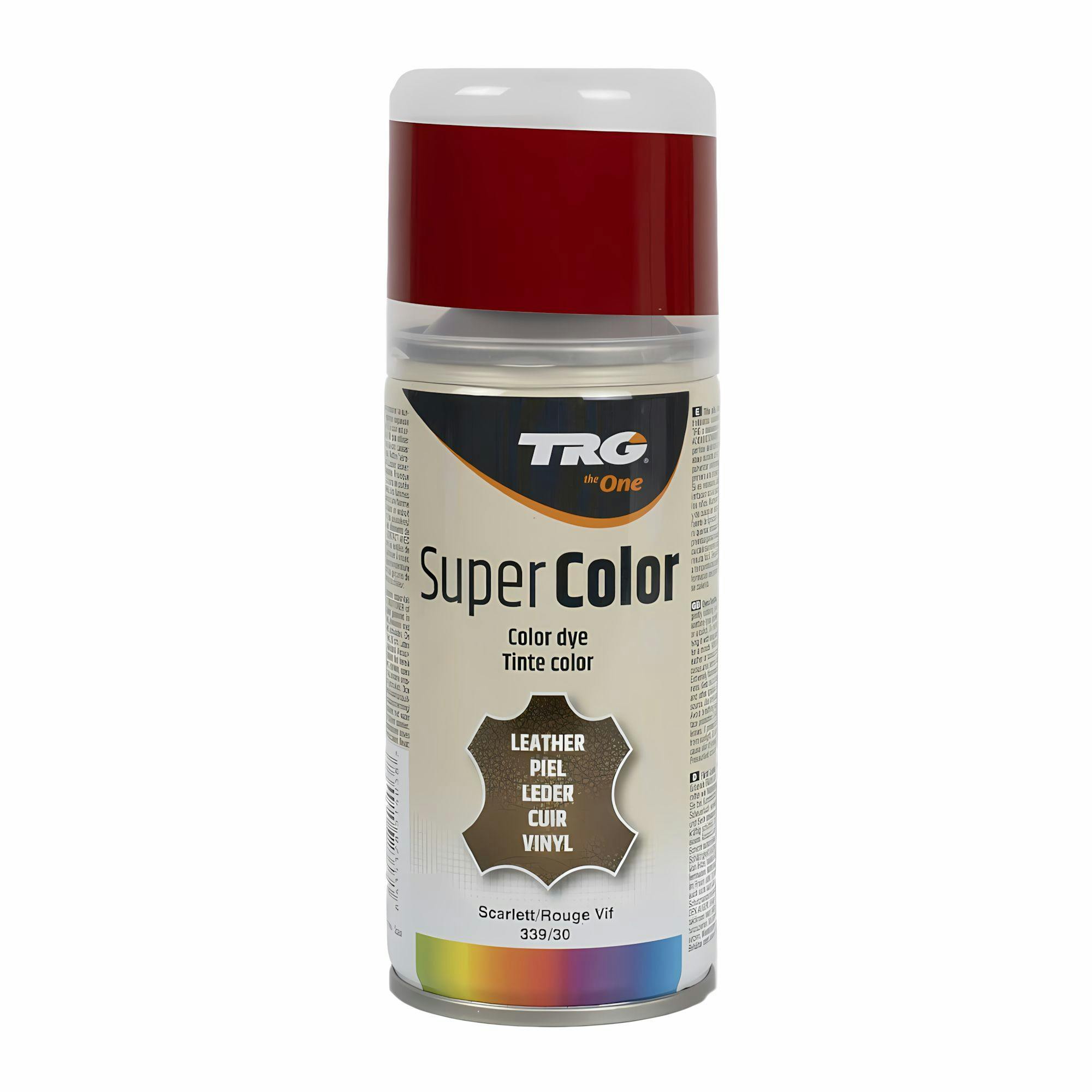 Rackhams Brown Super Colour Aerosol Paint - Leather And Vinyl Recolouring 150Ml - Scarlet