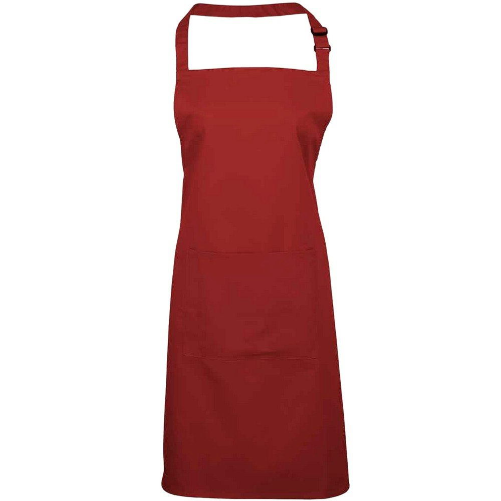 (One Size, Red) Premier Unisex Adult Colours Pocket Full Apron - Image 3