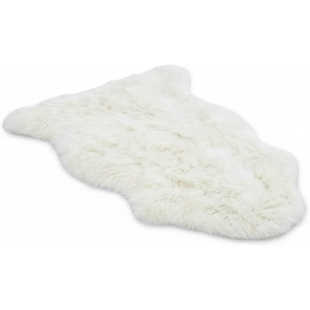 Infinity Leather Ivory Genuine Sheepskin Real Natural Wool Area Rug