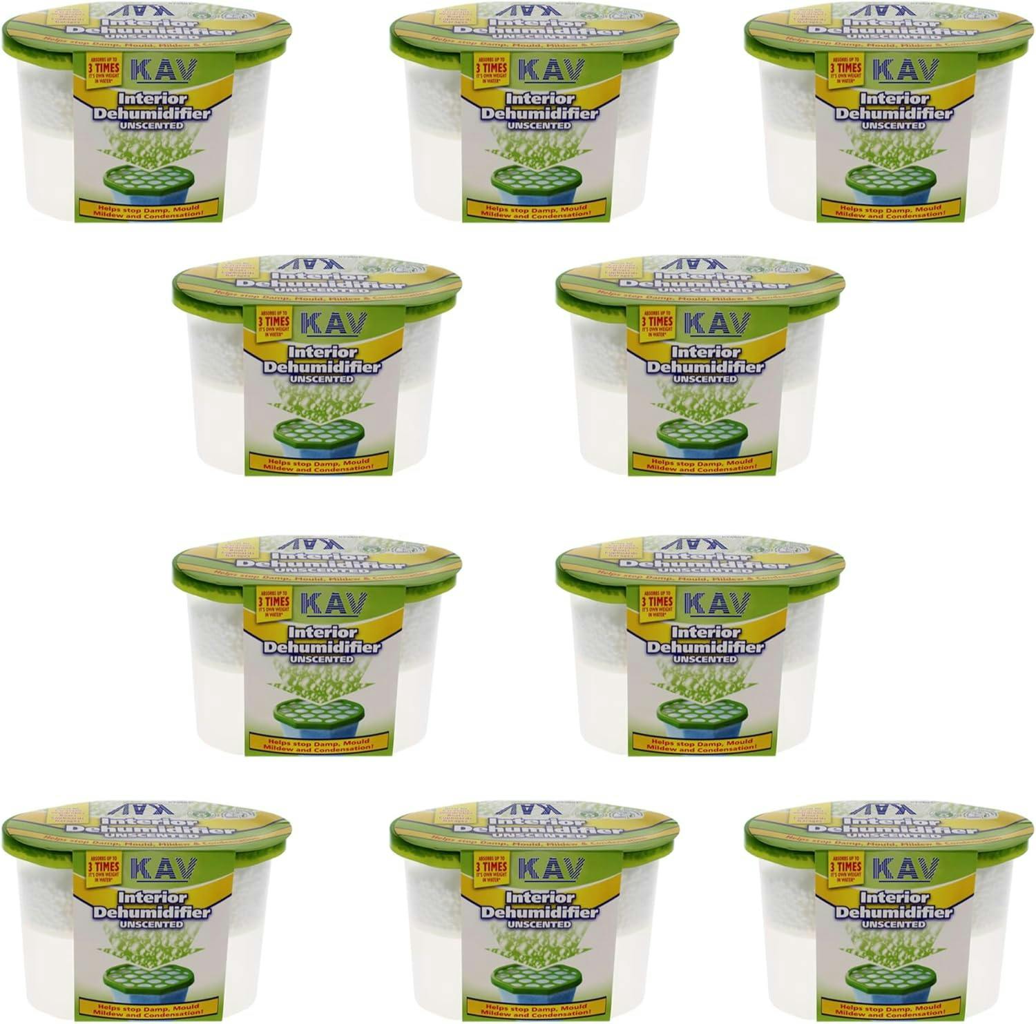 Kav Moisture Absorber Dehumidifier - Dampness Remover For Home, Kitchen - Combat Dampness, Mould, Odors With Hydrophilic Crystals Dehumidifier - 500Ml - Pack Of 10