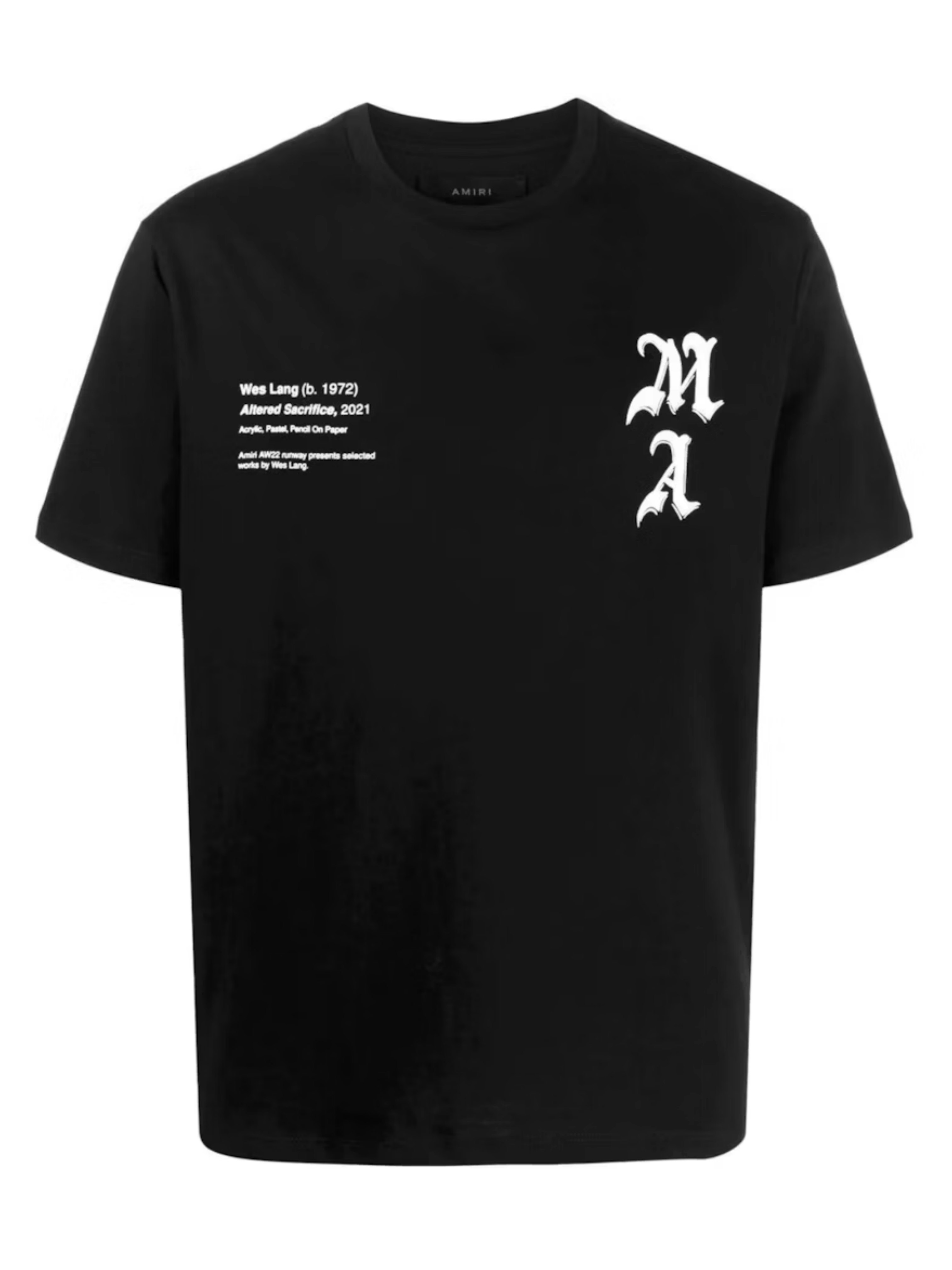 Amiri Black X Wes Lang Checker Skull Tee - M