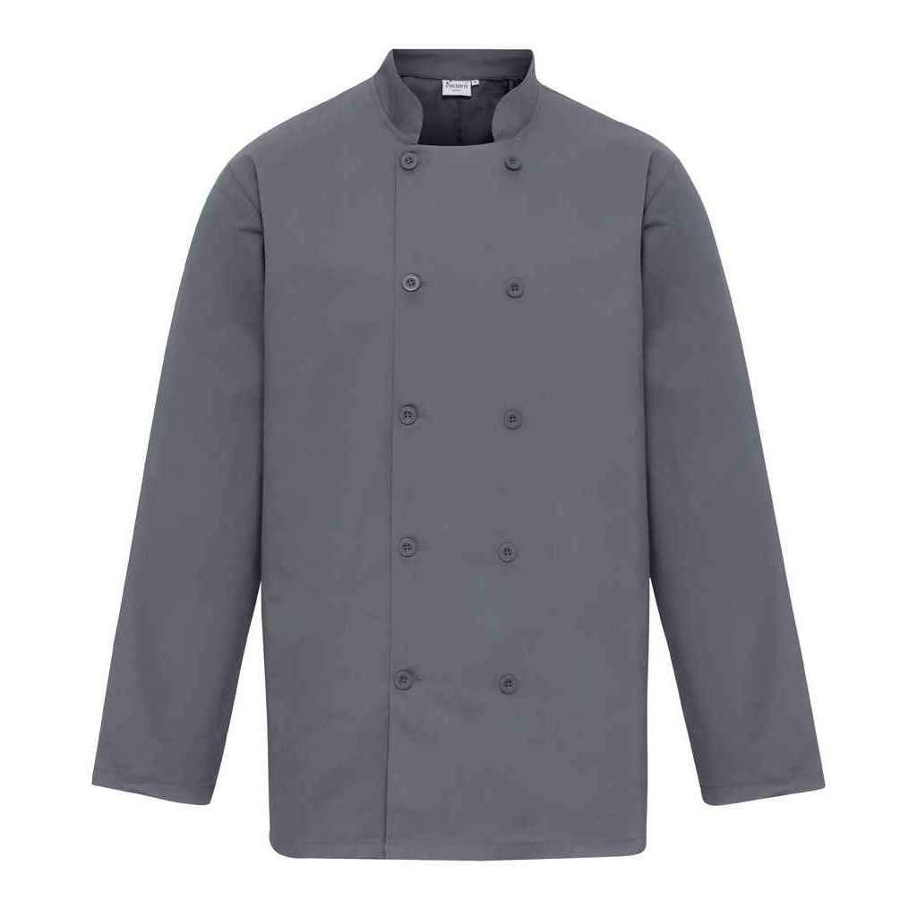 Premier (Xs, Steel) Mens Long-Sleeved Chef Jacket - Image 2