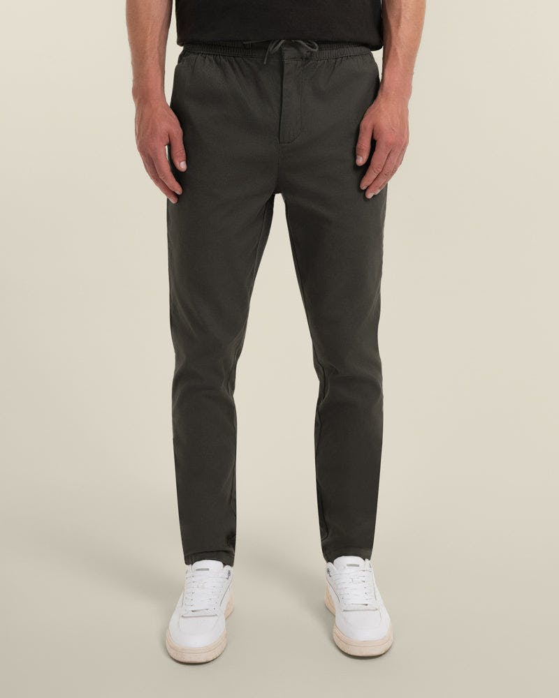 Larsson & Co Drawstring Waist Slim Fit Chino Trouser - 38R - Slate