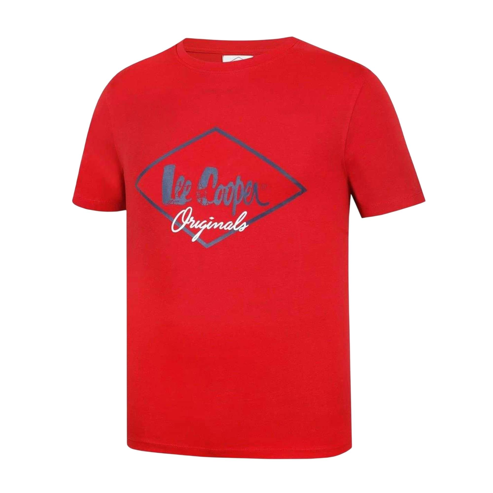 Lee Cooper Men's Red Originals Logo T-Shirt - M - 100% Cotton