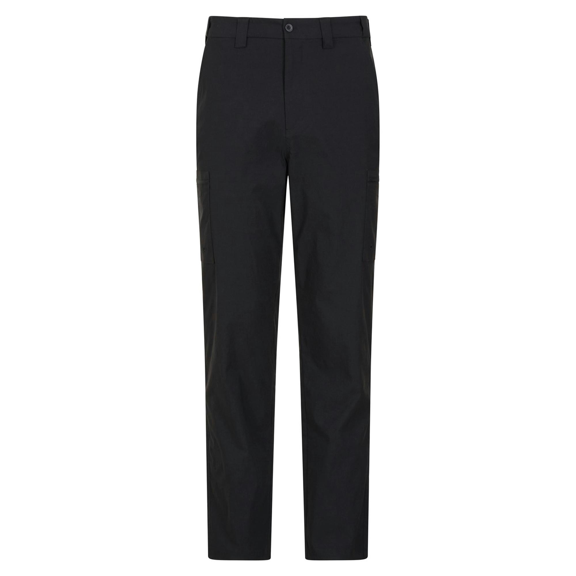 Mountain Warehouse Men's Black Trek Stretch Cargo Trousers - 28R - 96% Nylon/4% Elastane