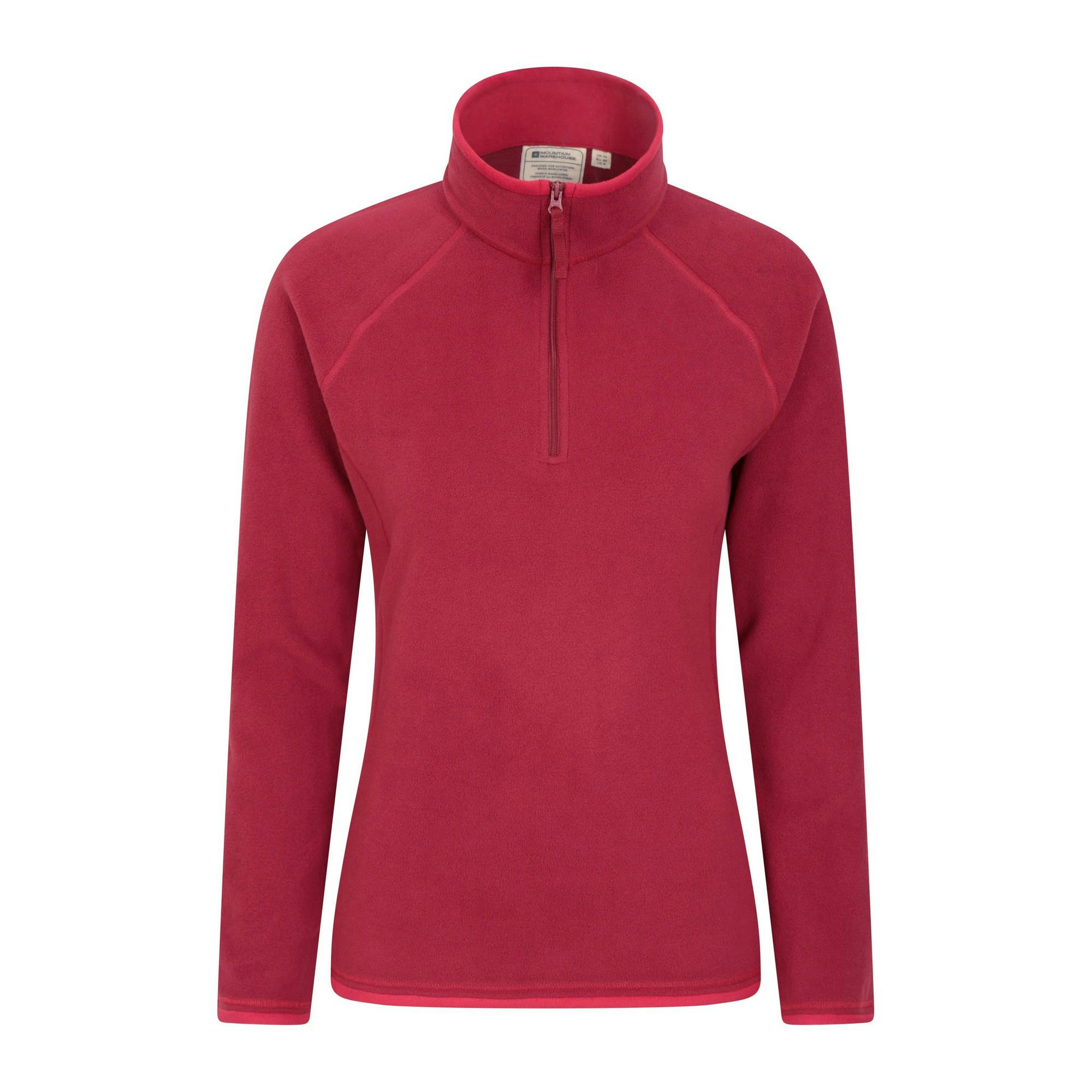 Mountain Warehouse Women's Dark/Red Montana Half Zip Fleece Top - 18 Uk - 100% Polyester