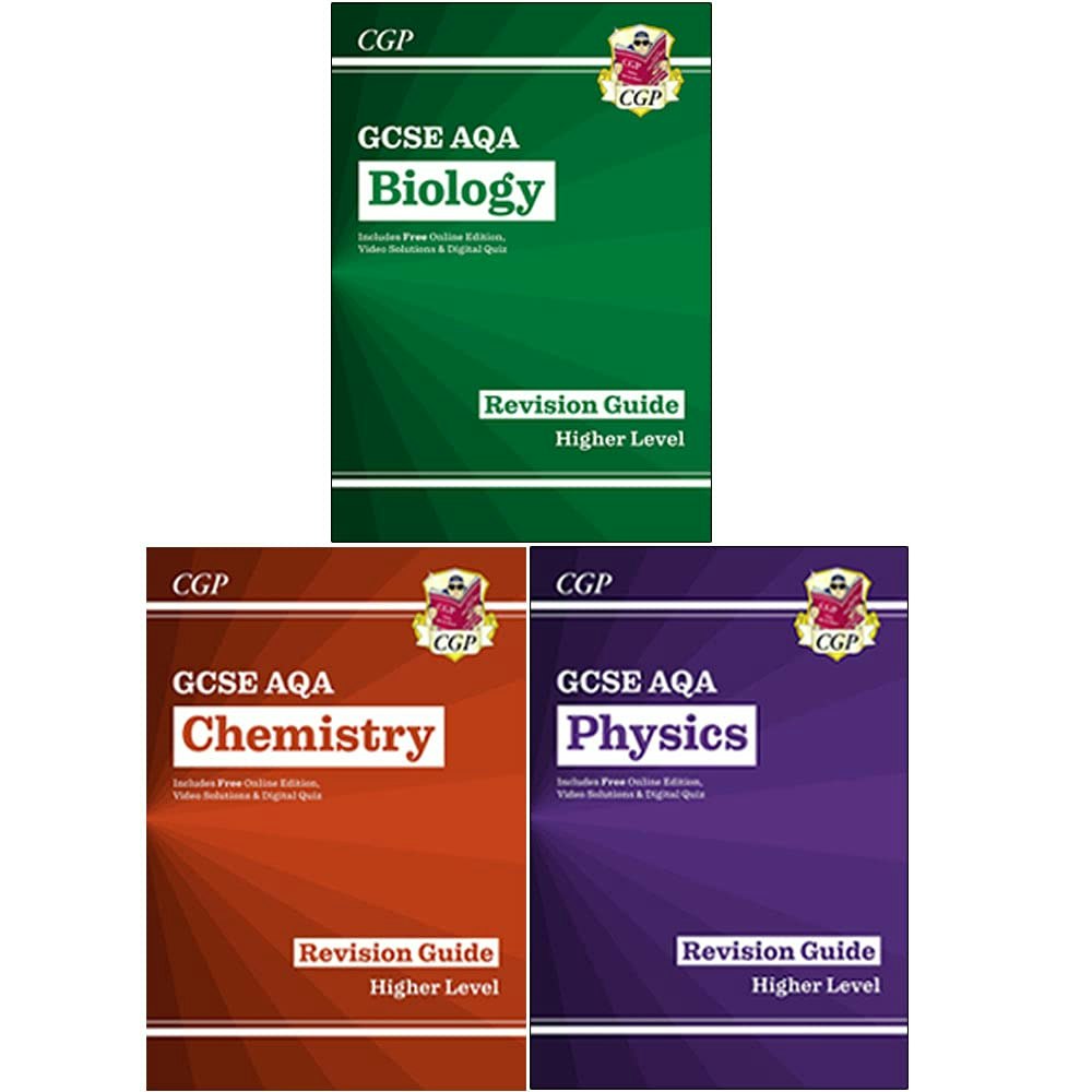 Cgp Books Gcse Biology Aqa Revision Guide & Chemistry, Physics Higher