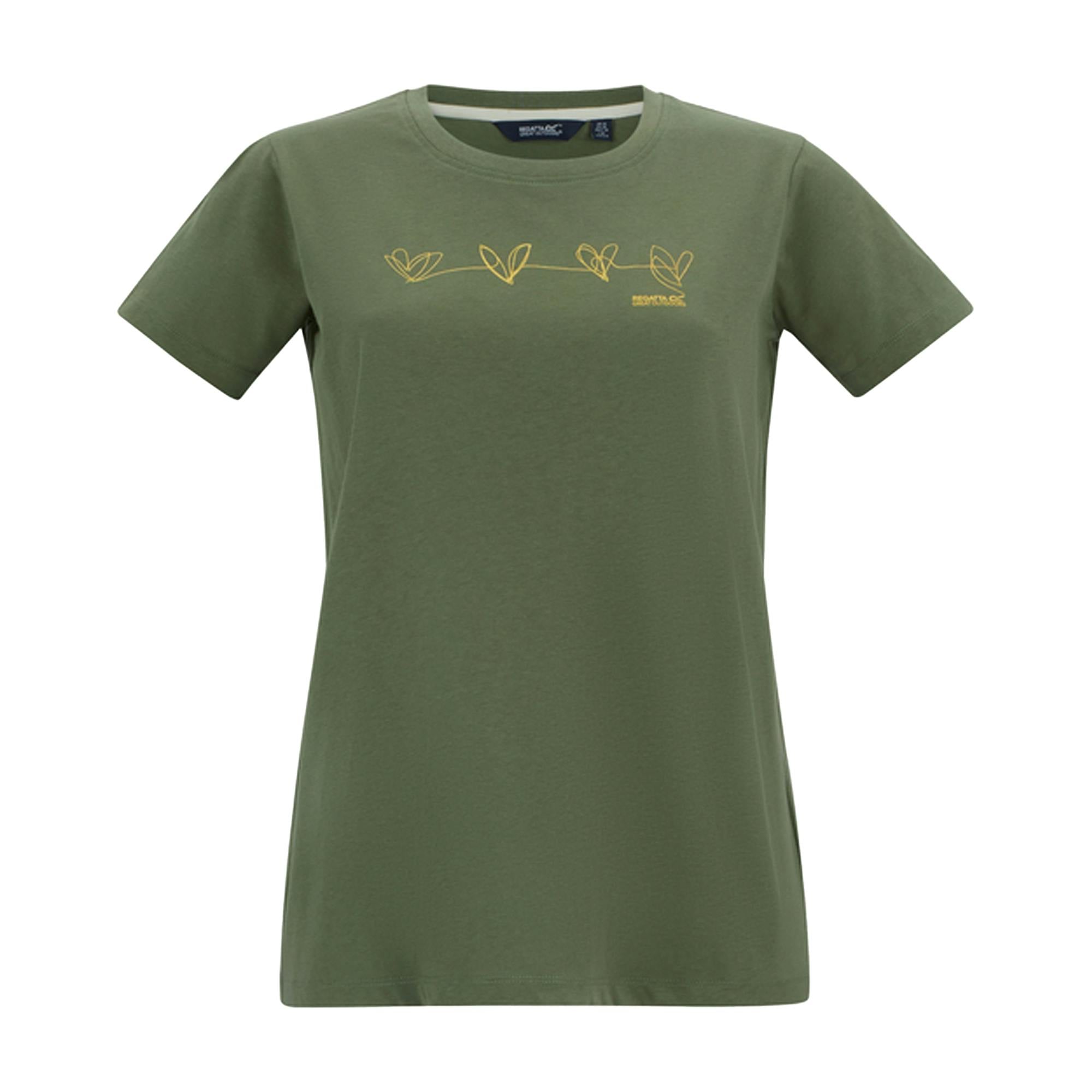 Regatta Women's Filandra Vx Foil Heart T-Shirt - Four Leaf Clover - Four Leaf Clover - 8 Uk - 95% Cotton/5% Viscose