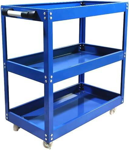 (Blue) 3 Tier Workshop Cart Heavy Duty Cart With Wheels - Image 2