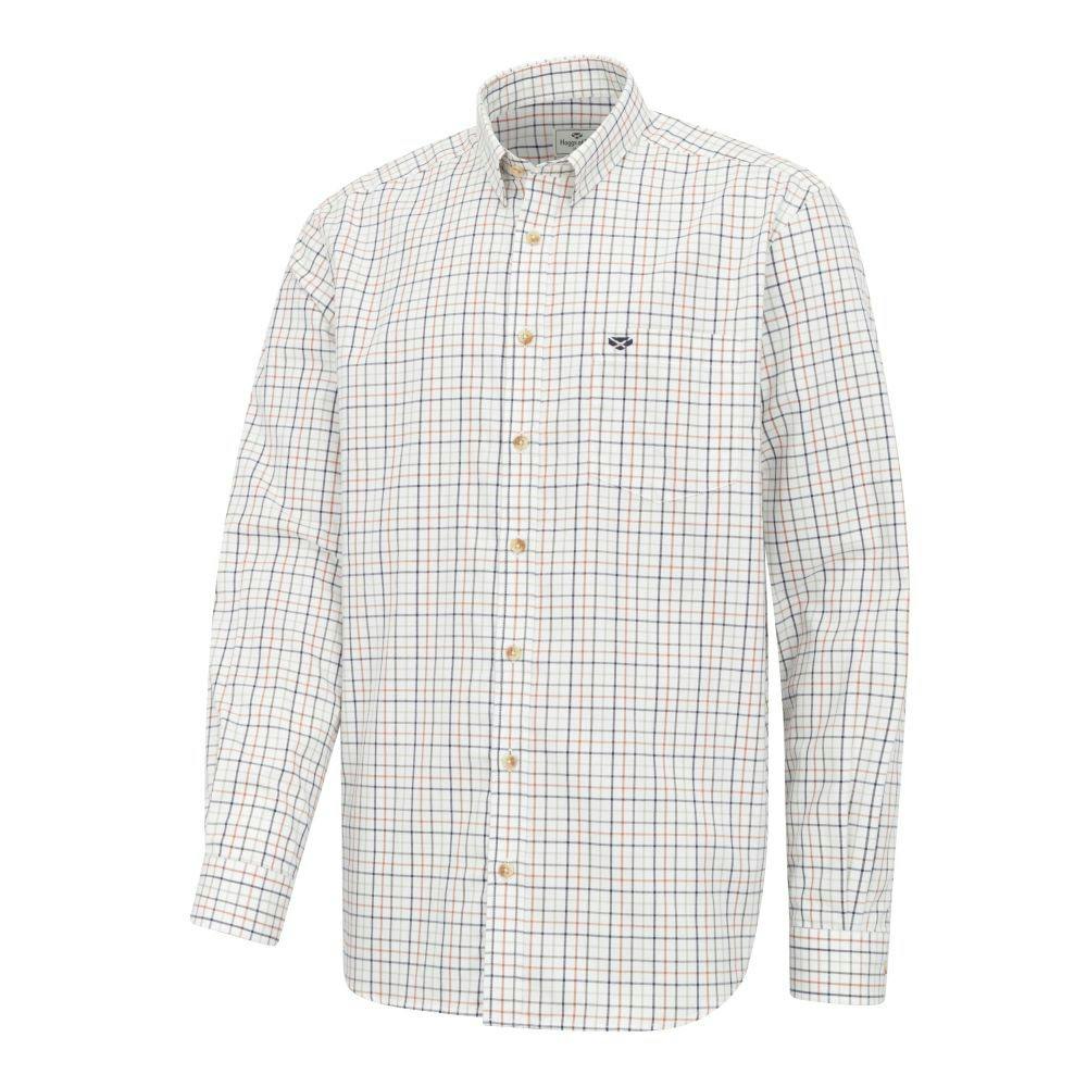Hoggs Of Fife Men's Inverness Tattersall Shirt - Navy/Rust - 3XL