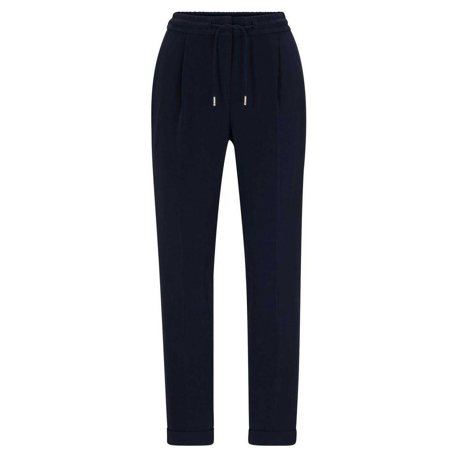 Boss Women's Black Tariyanah Straight Trousers - 4 Uk R - 69% Triacetate/31% Polyester