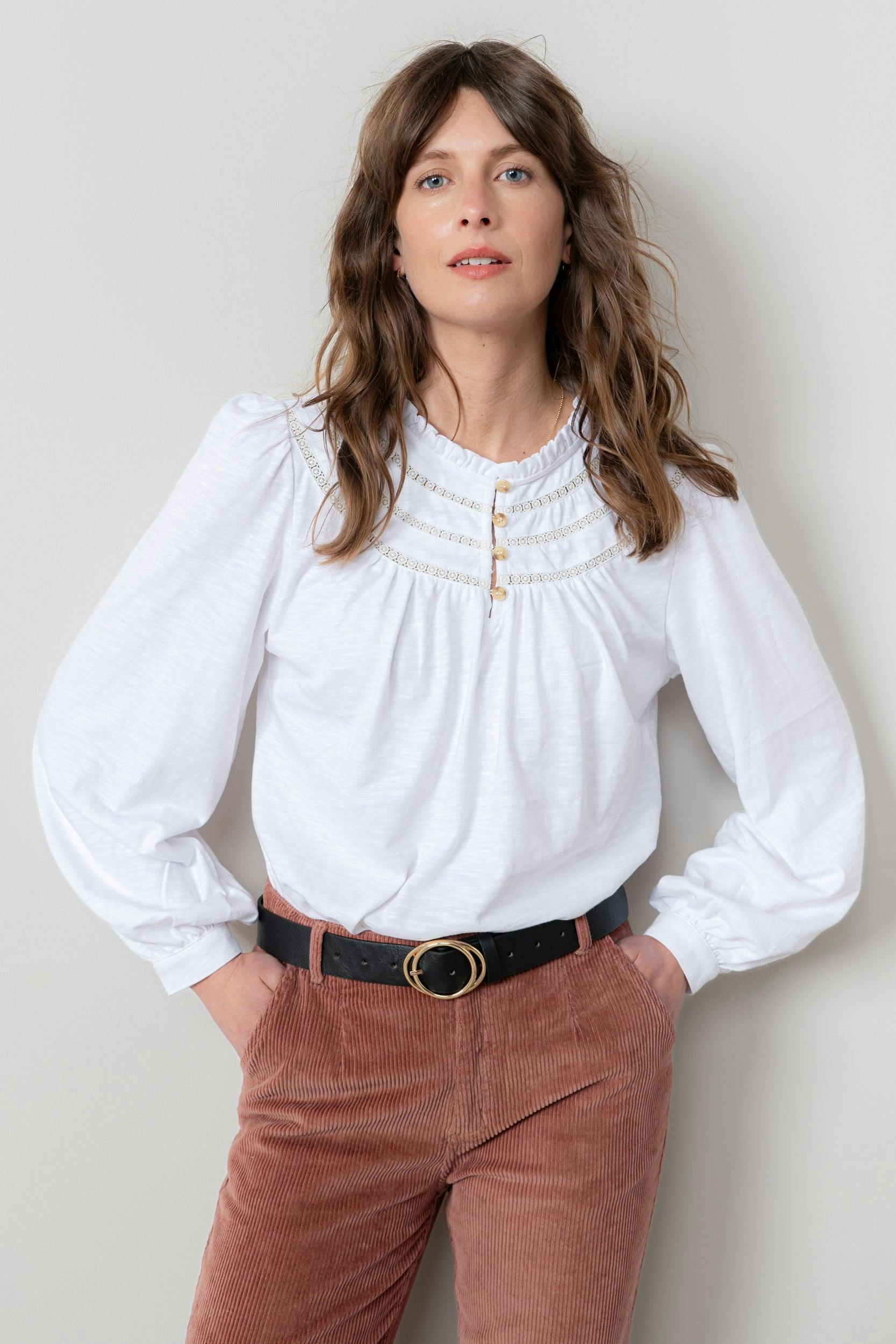 Lily & Me White Luna Organic Cotton Blouse - 10