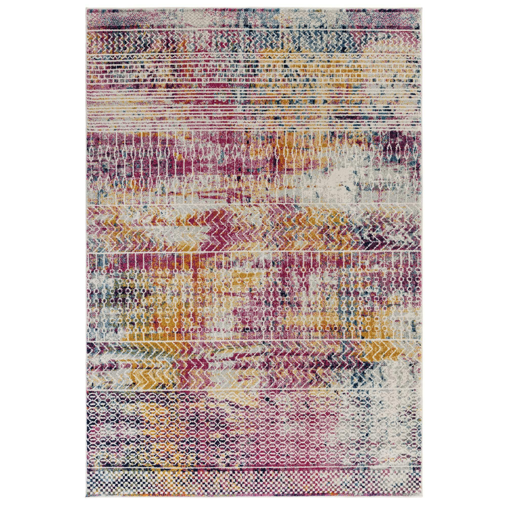 Rackhams White Muse Mu26 Tribal Bright Rug - 120X170cm