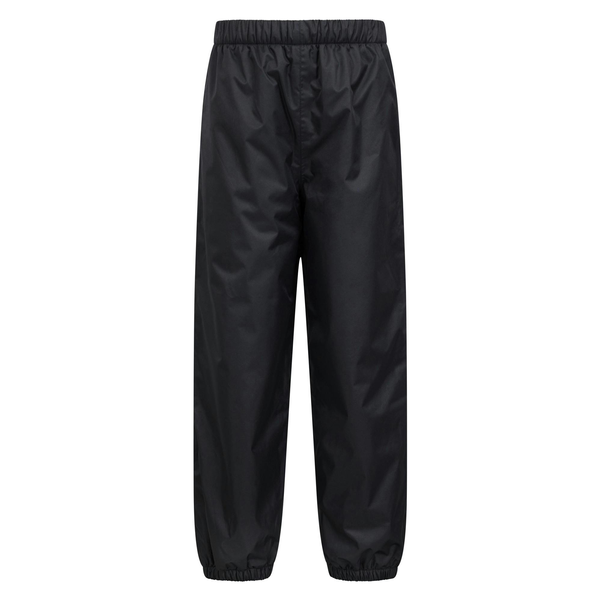 Mountain Warehouse Black Kids Fleece Lined Waterproof Trousers - 9-10 Years - 100% Polyester
