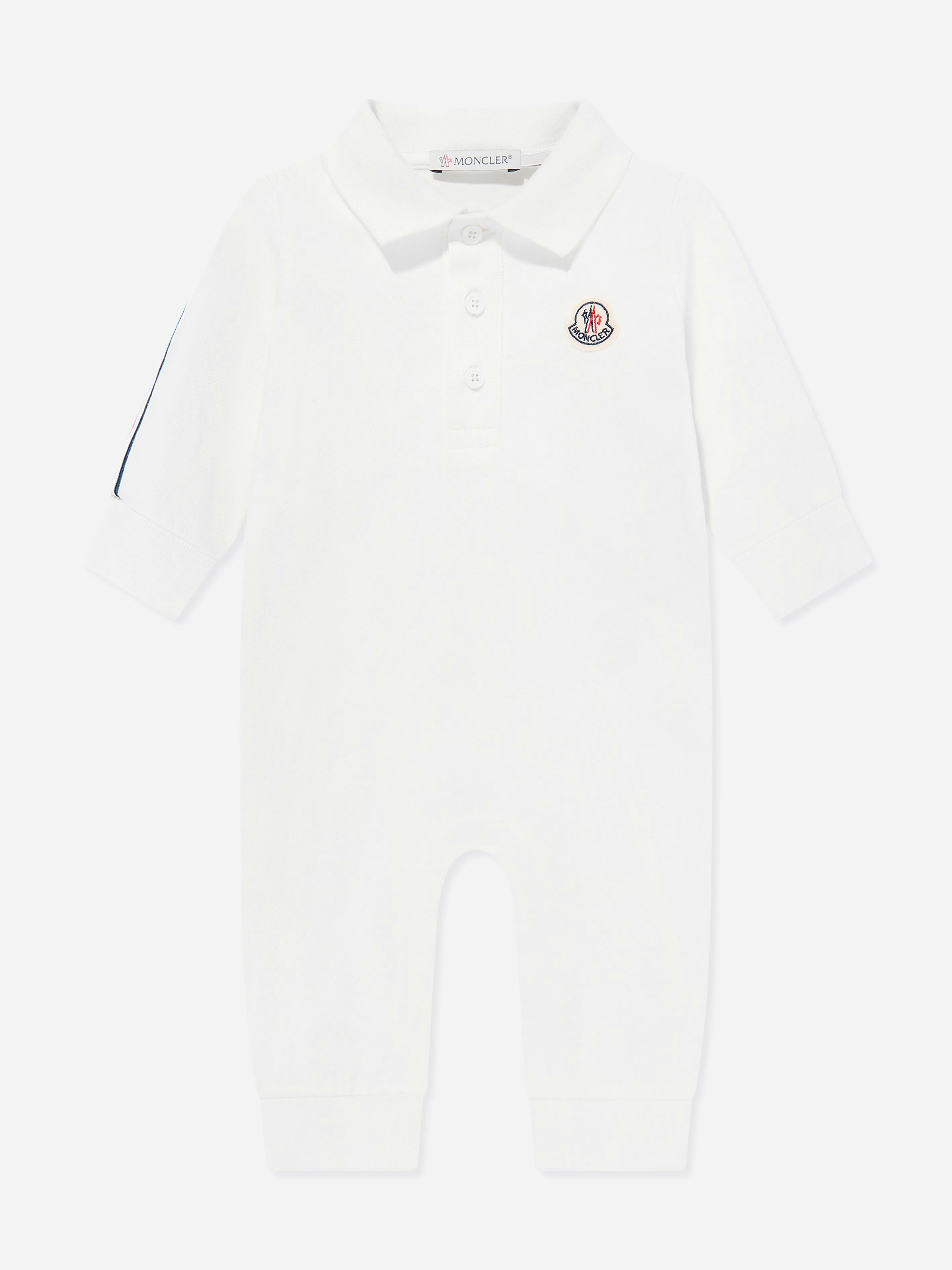 Moncler Enfant Men's Ivory Baby Boys Logo Romper In - 18 - 24 Mths