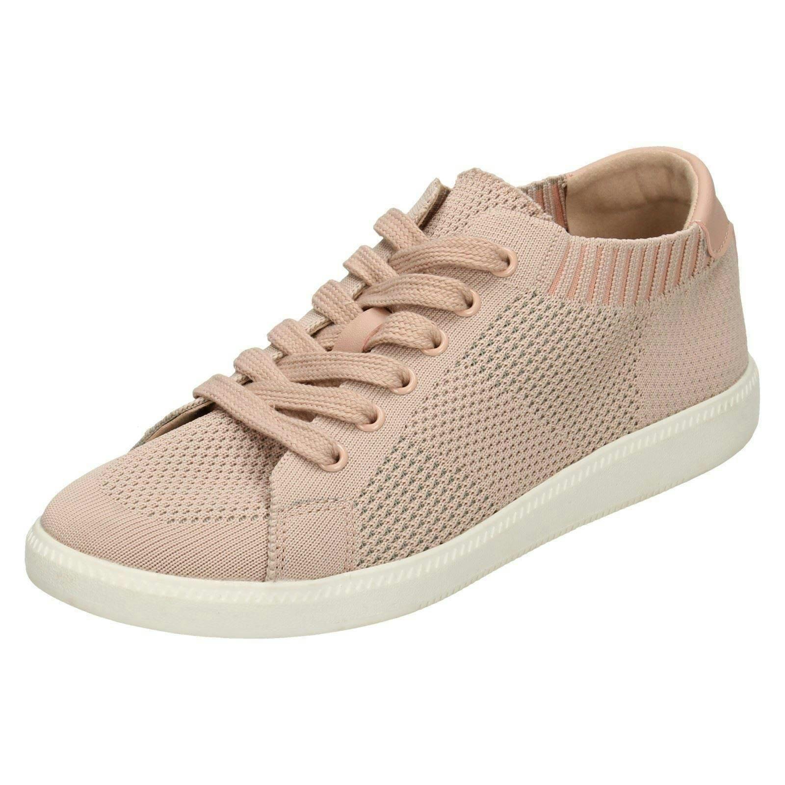Reflex Women's Pink Ribbed Lace Up Pumps - Uk 7