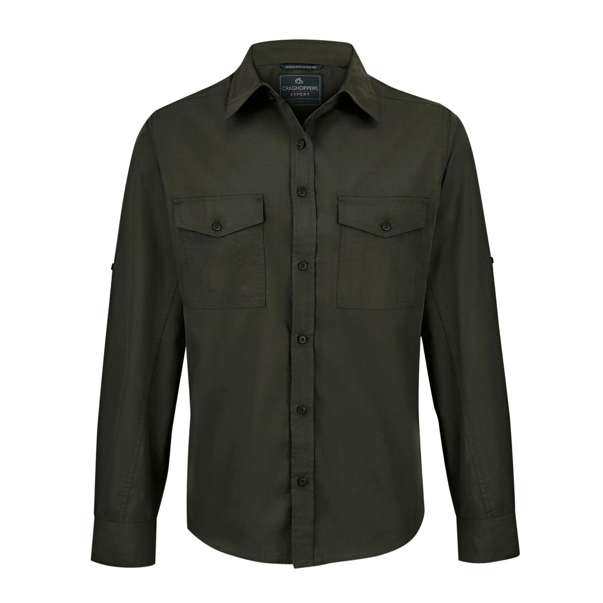 Craghoppers Men's Dark/Green Expert Kiwi Shirt - Cedar - Xxl - Cedar - 65% Polyester/35% Cotton