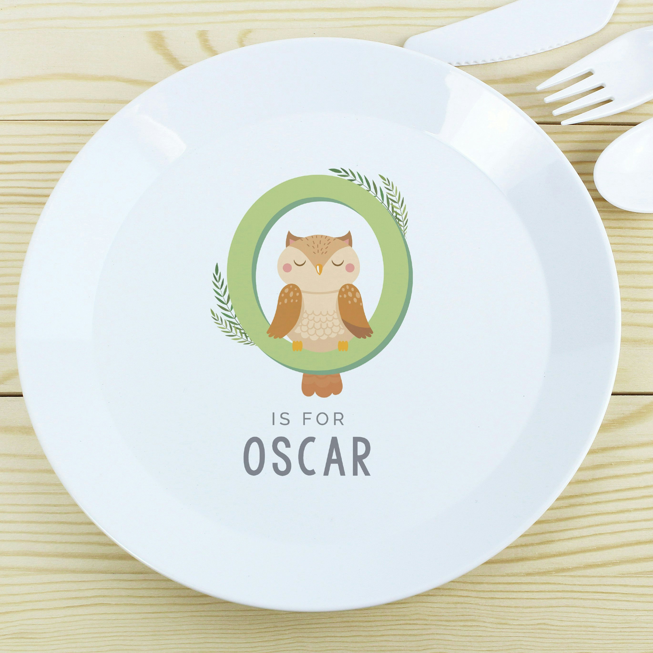Personalised Memento Company Personalised Animal Alphabet Plastic Plate