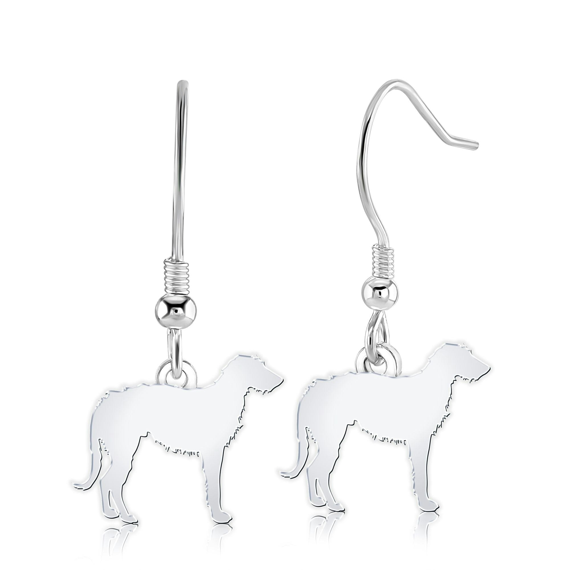Mylee London Silver Deerhound Silhouette Earrings - No - Hook
