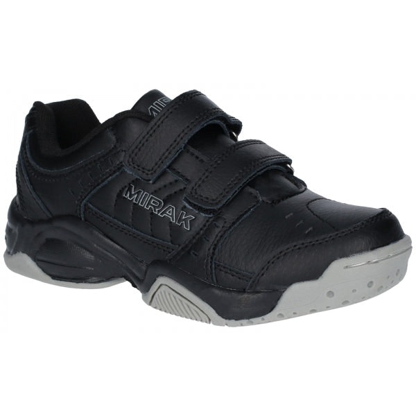 Mirak Unisex Black Contender Velcro Leather Trainers - Uk 5