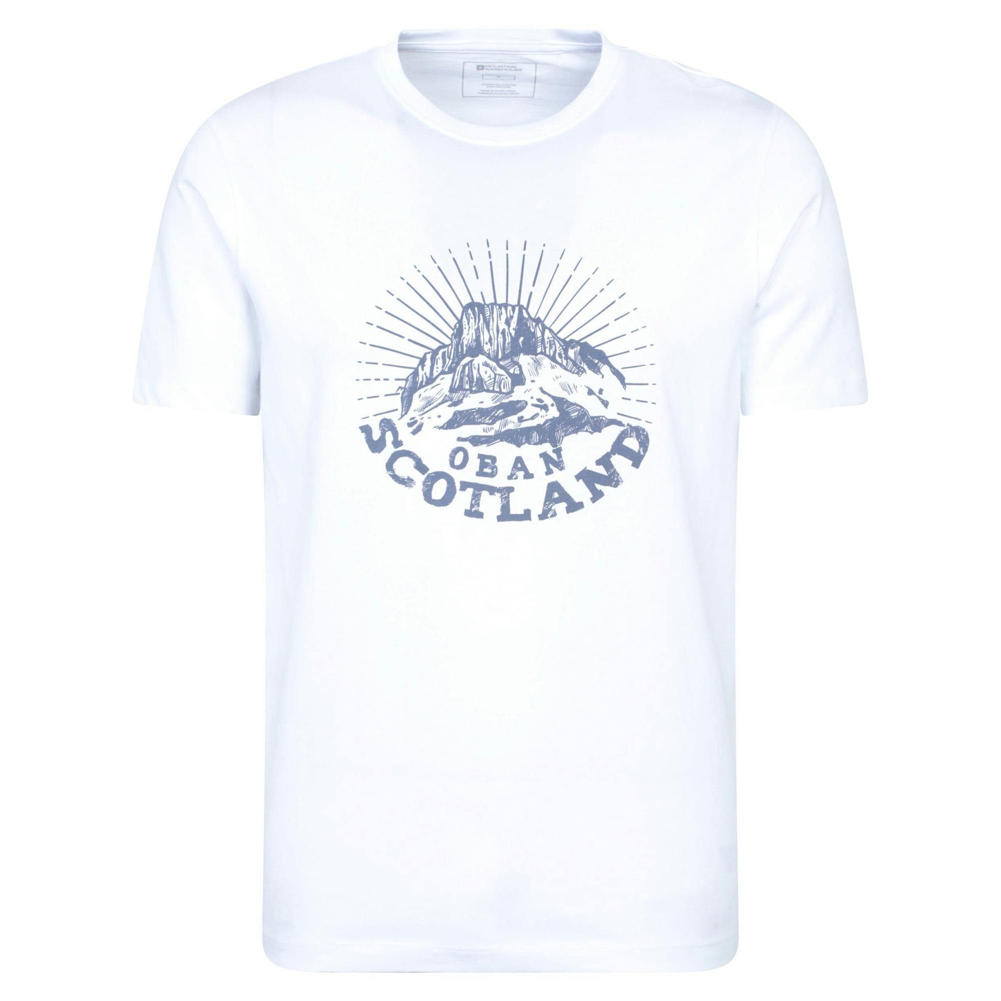 Mountain Warehouse Men's White Oban Short-Sleeved T-Shirt - L - 100% Mixed