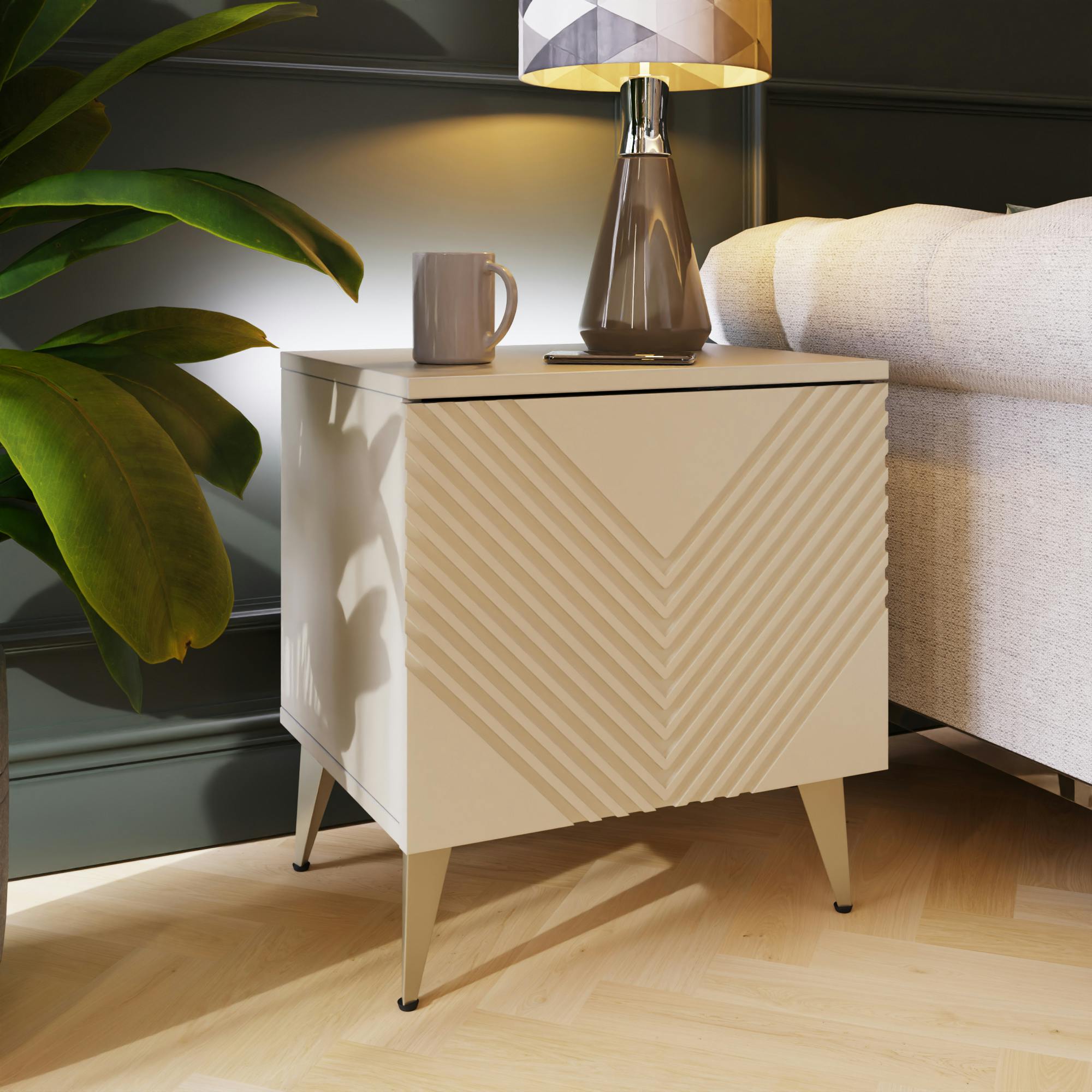 Rackhams White Frank Olsen Ava Lamp / Side Table
