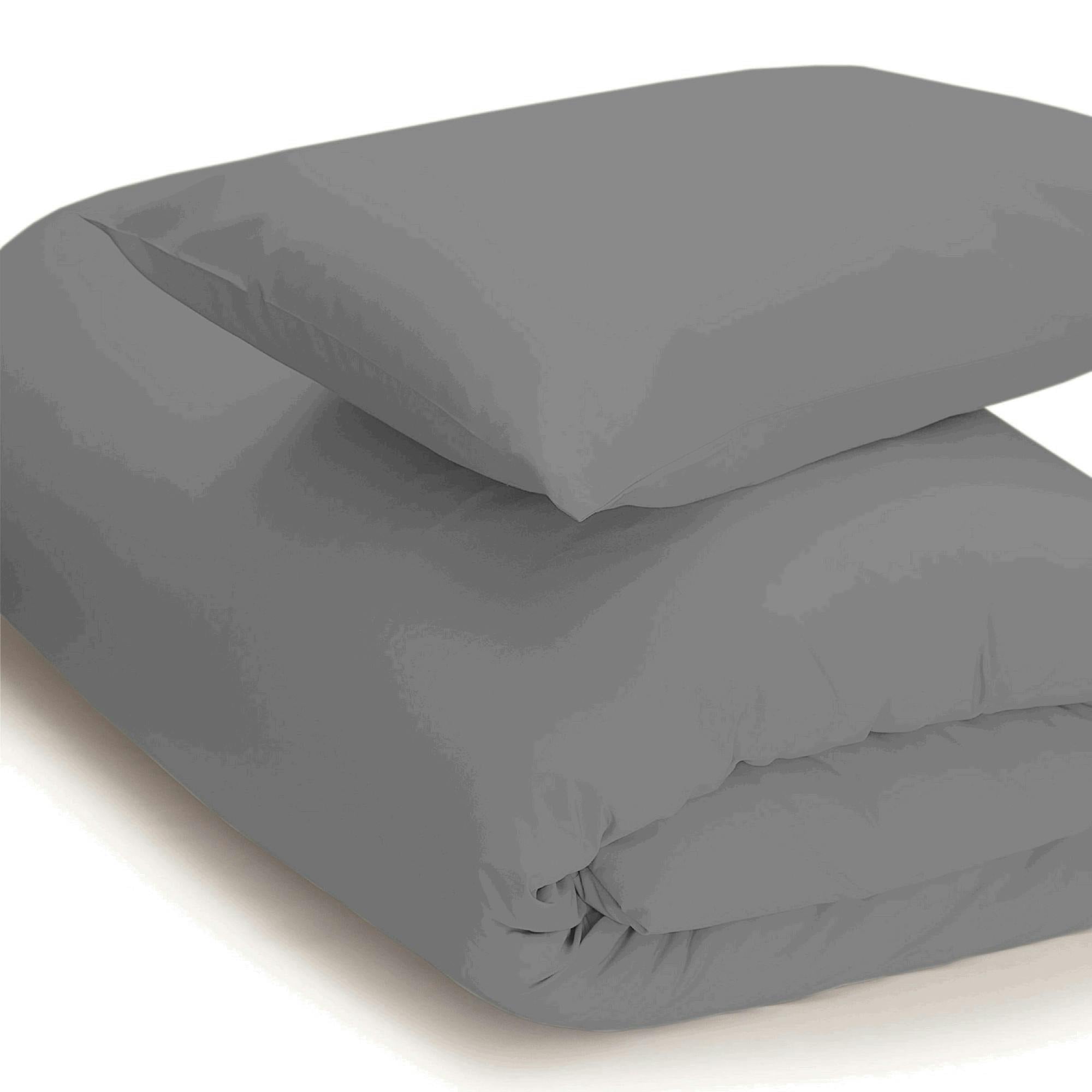 Belledorm Grey Easycare Percale Duvet Cover - Superking - 50% Cotton/50% Polyester