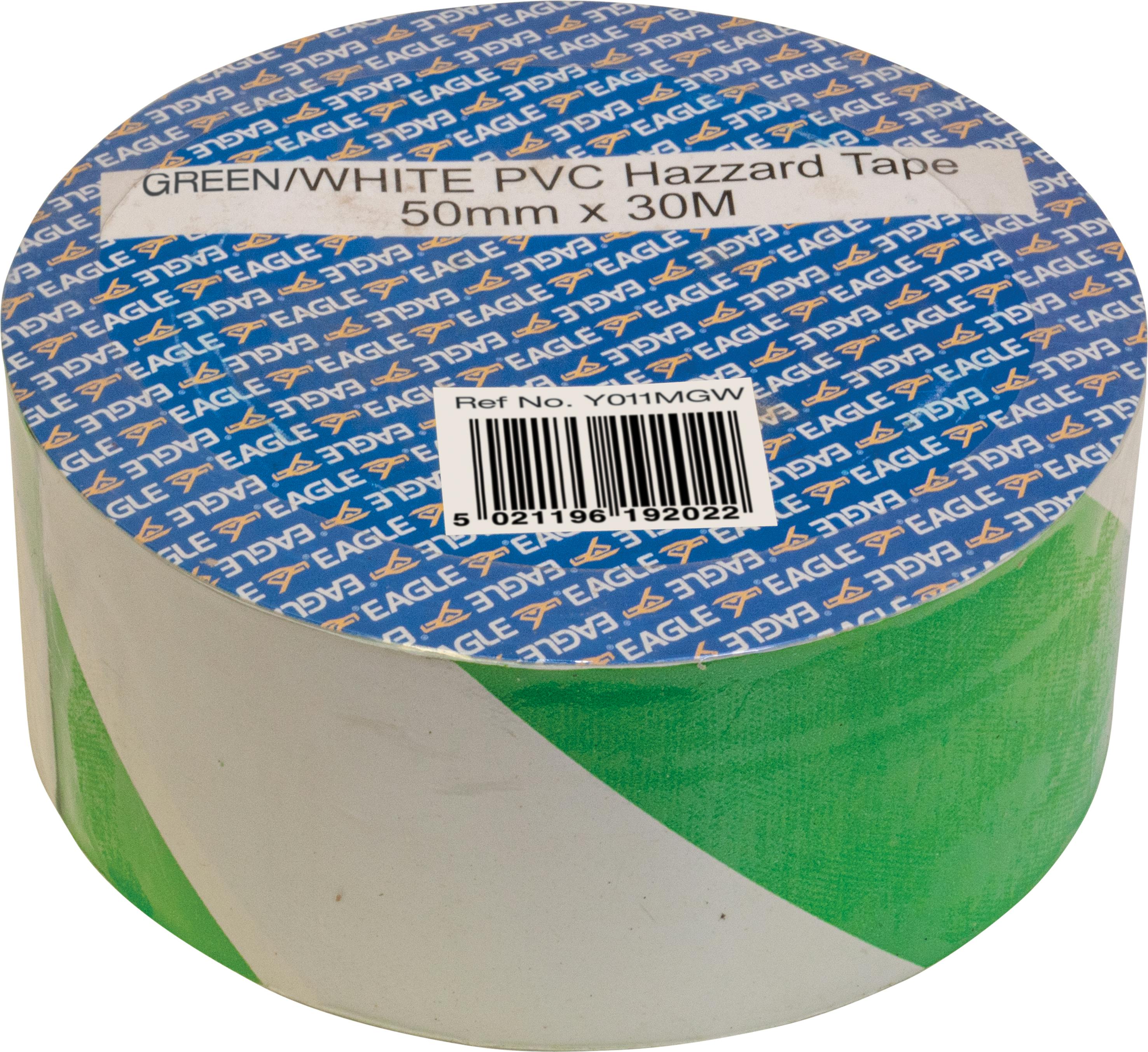 Rackhams Green/White Hazard Grn/Wht 50Mm X 30M