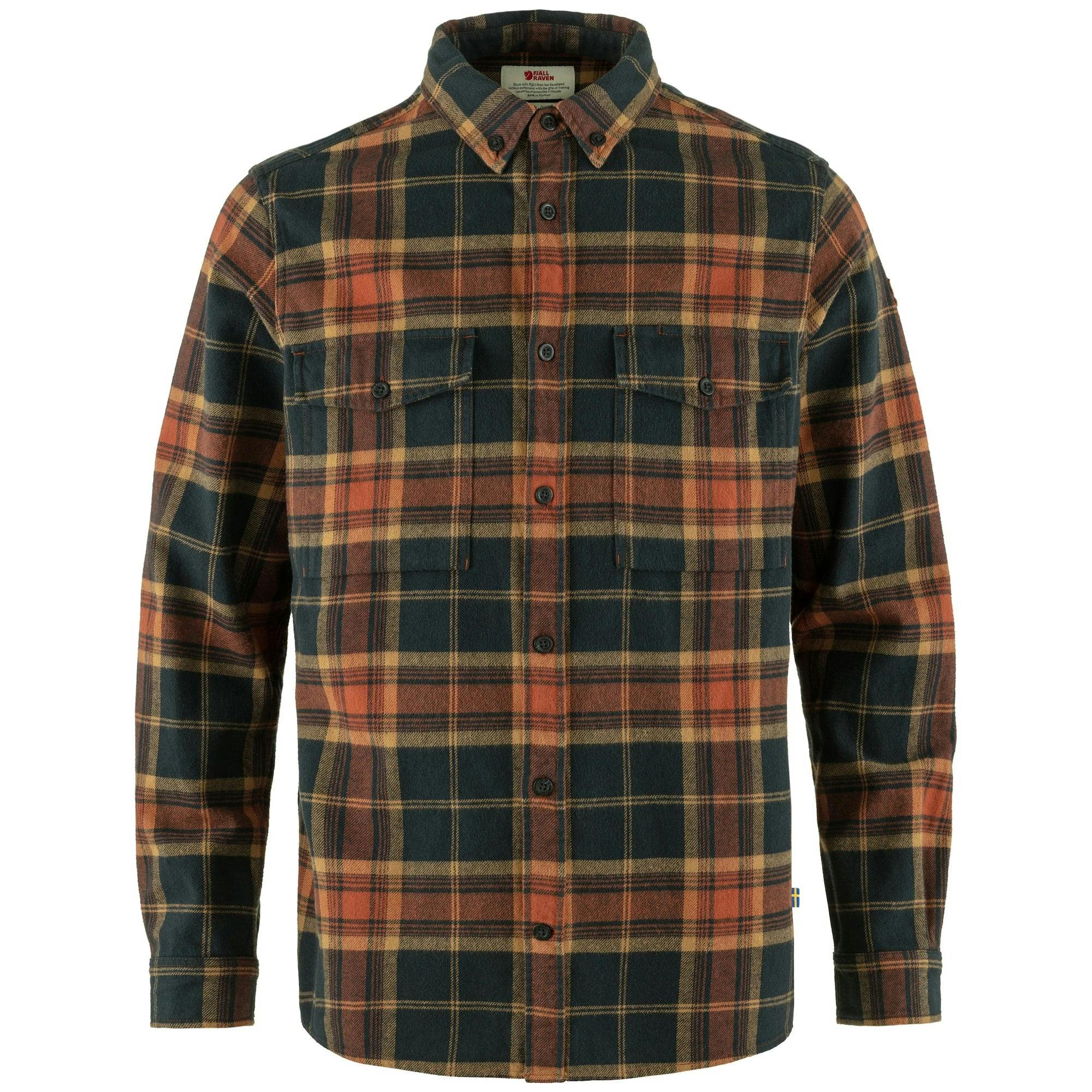 Fjallraven Dark Fjällräven Övik Twill Shirt - Autumn Leaf/ Navy - Small
