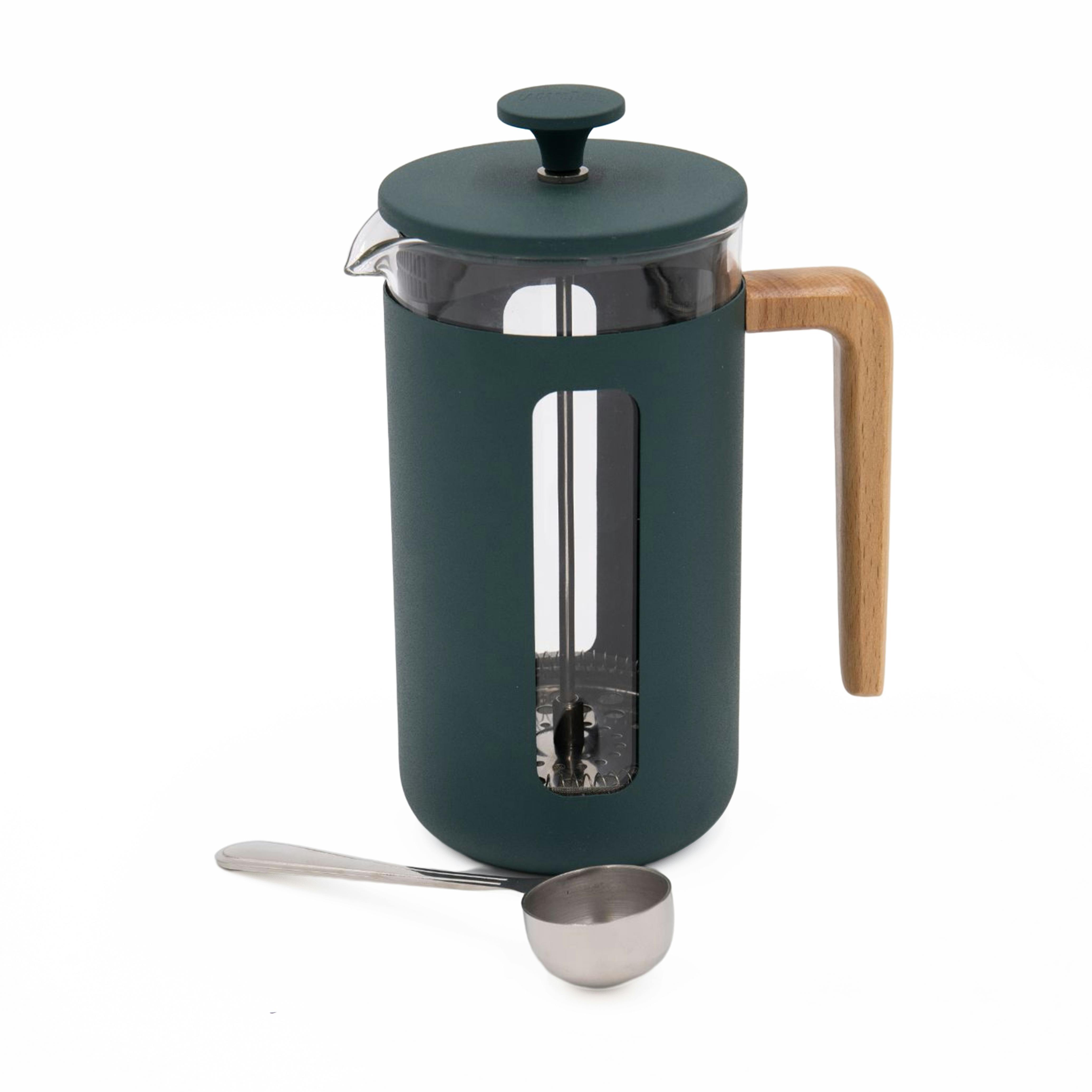 Rackhams Green 2Pc Cafetière Set With Pisa 8-Cup Cafetière And Stainless Steel Coffee Measuring Scoop - Stainless Steel And Borosilicate Glass