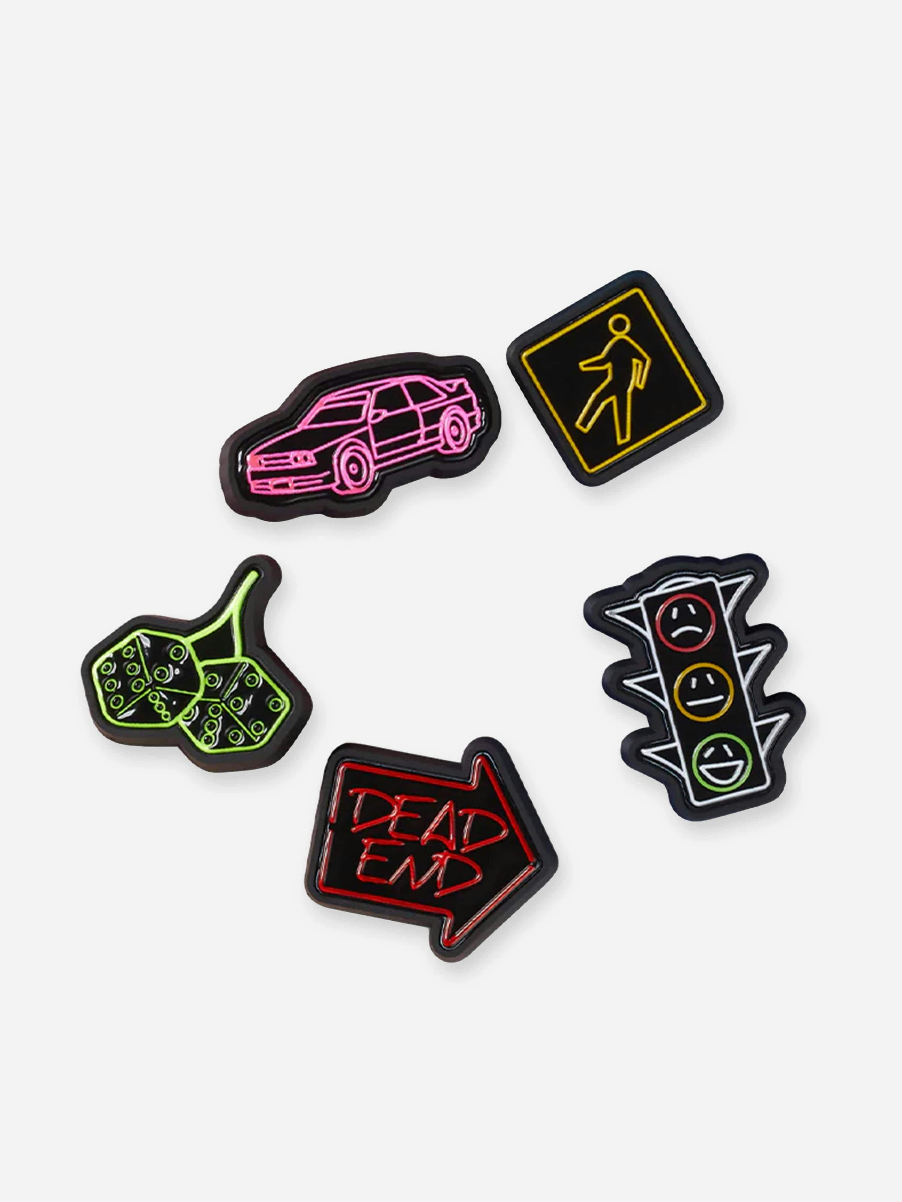 Crocs Kids Reflective Street Jibbitz™ Charm 5 Pack In Multicolour - Multicoloured - One Size