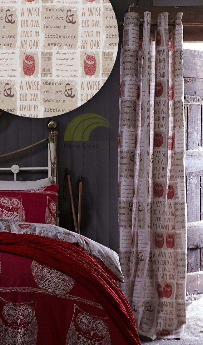Rackhams Red A Wise Old Owl Curtains - 66X72" - Curtains