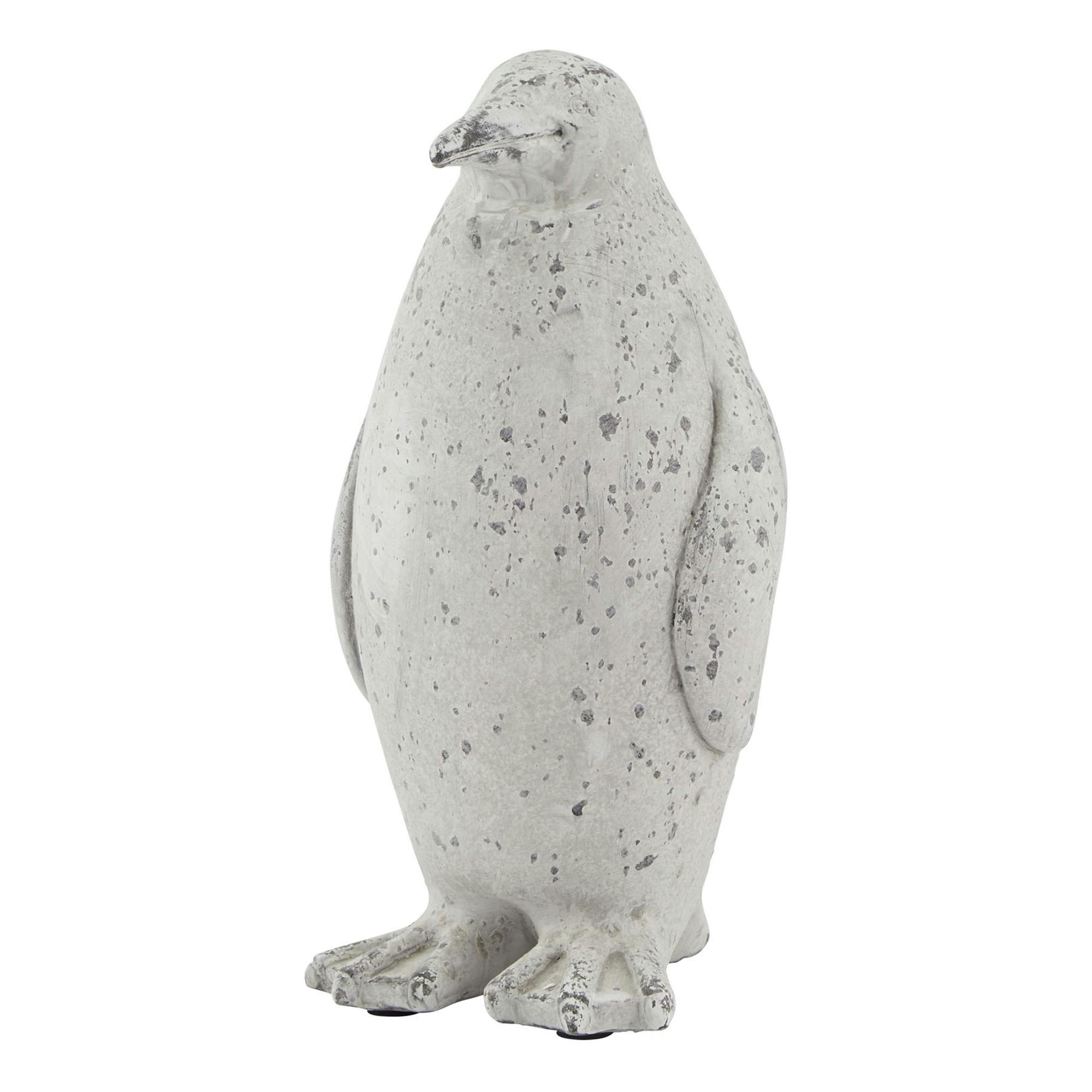 Hill Interiors Grey Penguin Stone Effect Statue - Medium - One Size - Medium - 100% Mixed
