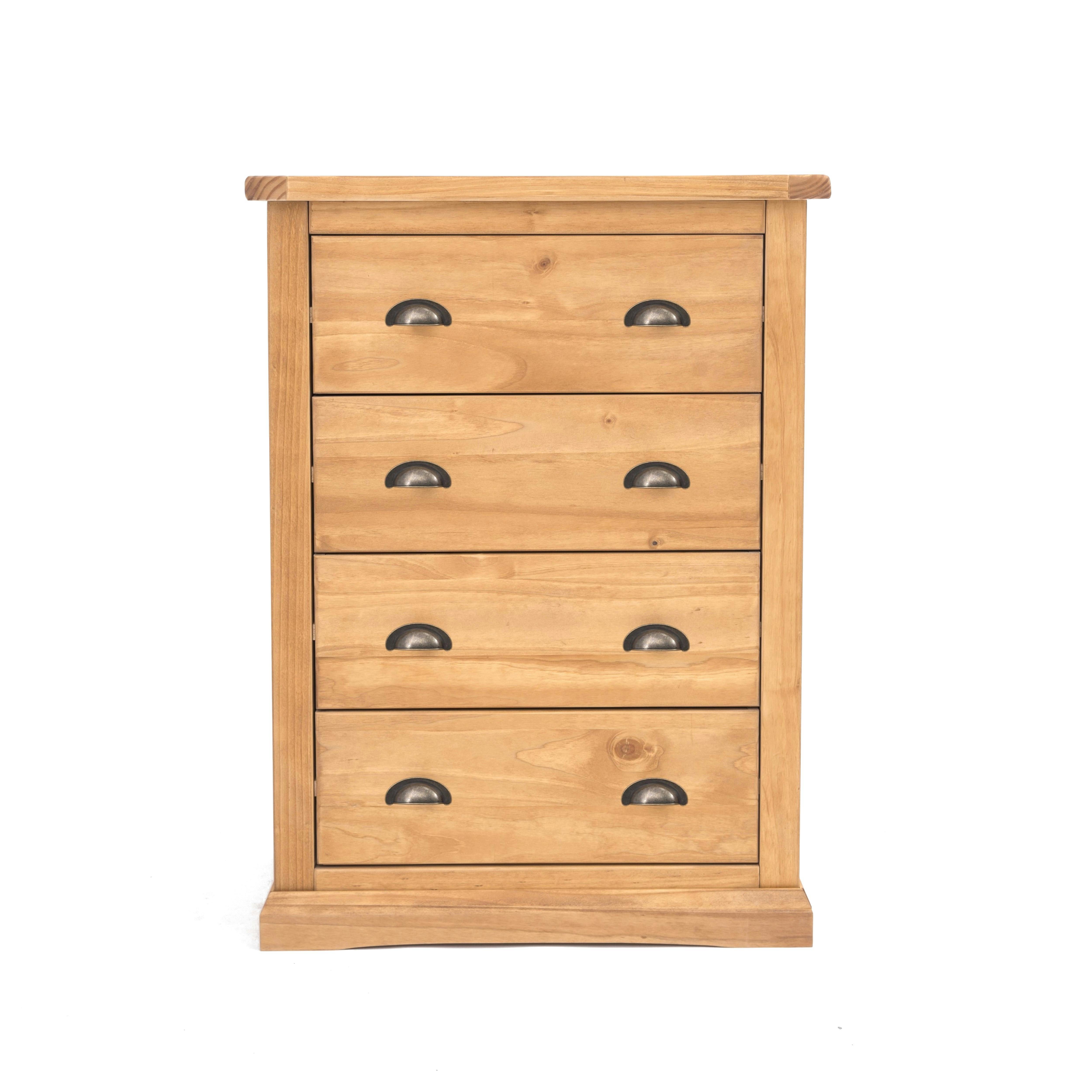 Cabinet Bits Lucca 4 Drawer Petite Chest - Brown / Brass - Image 4