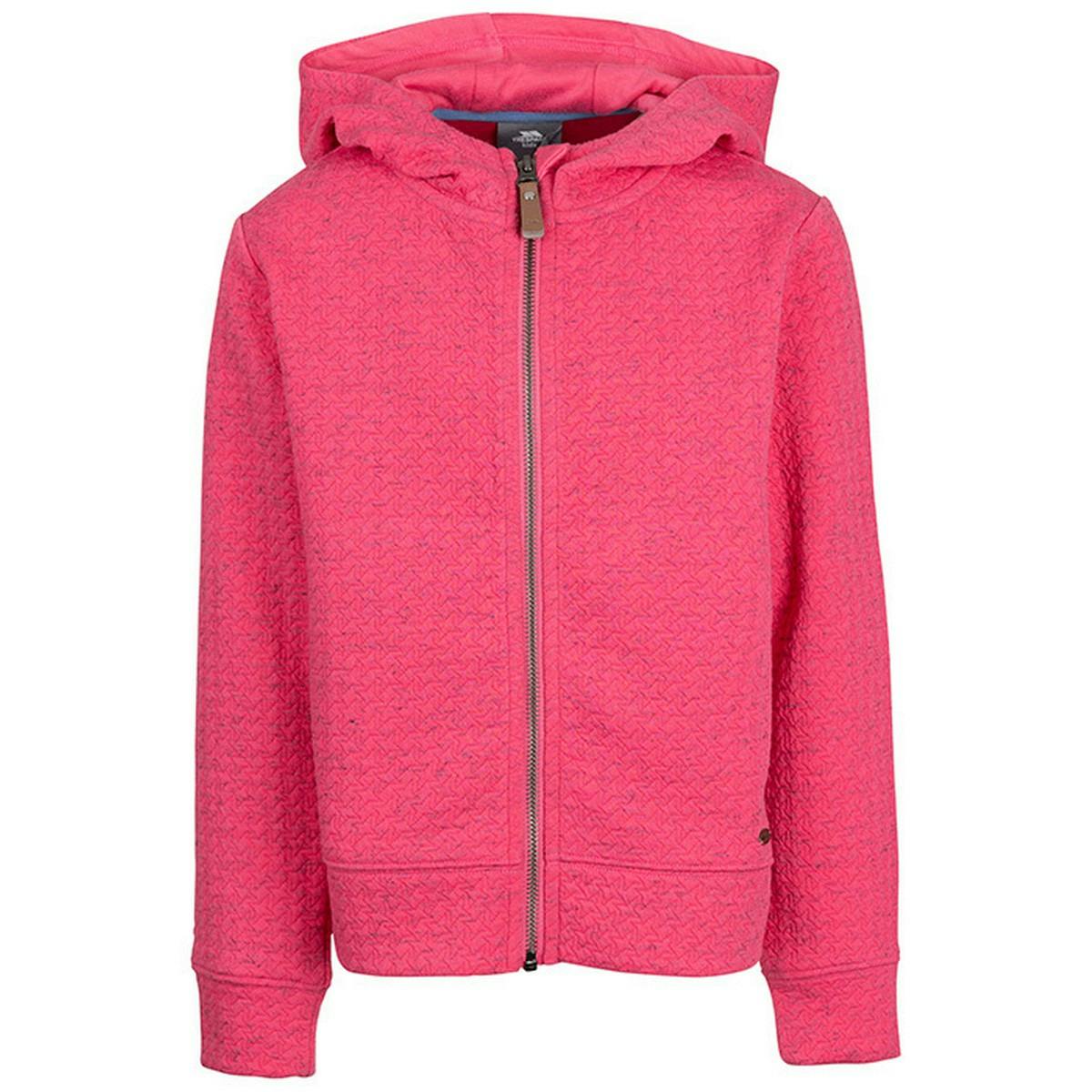 Trespass Pink Kids Winnie Marl Hoodie - Pale - 9-10 Years - Pale - 95% Polyester/5% Elastane