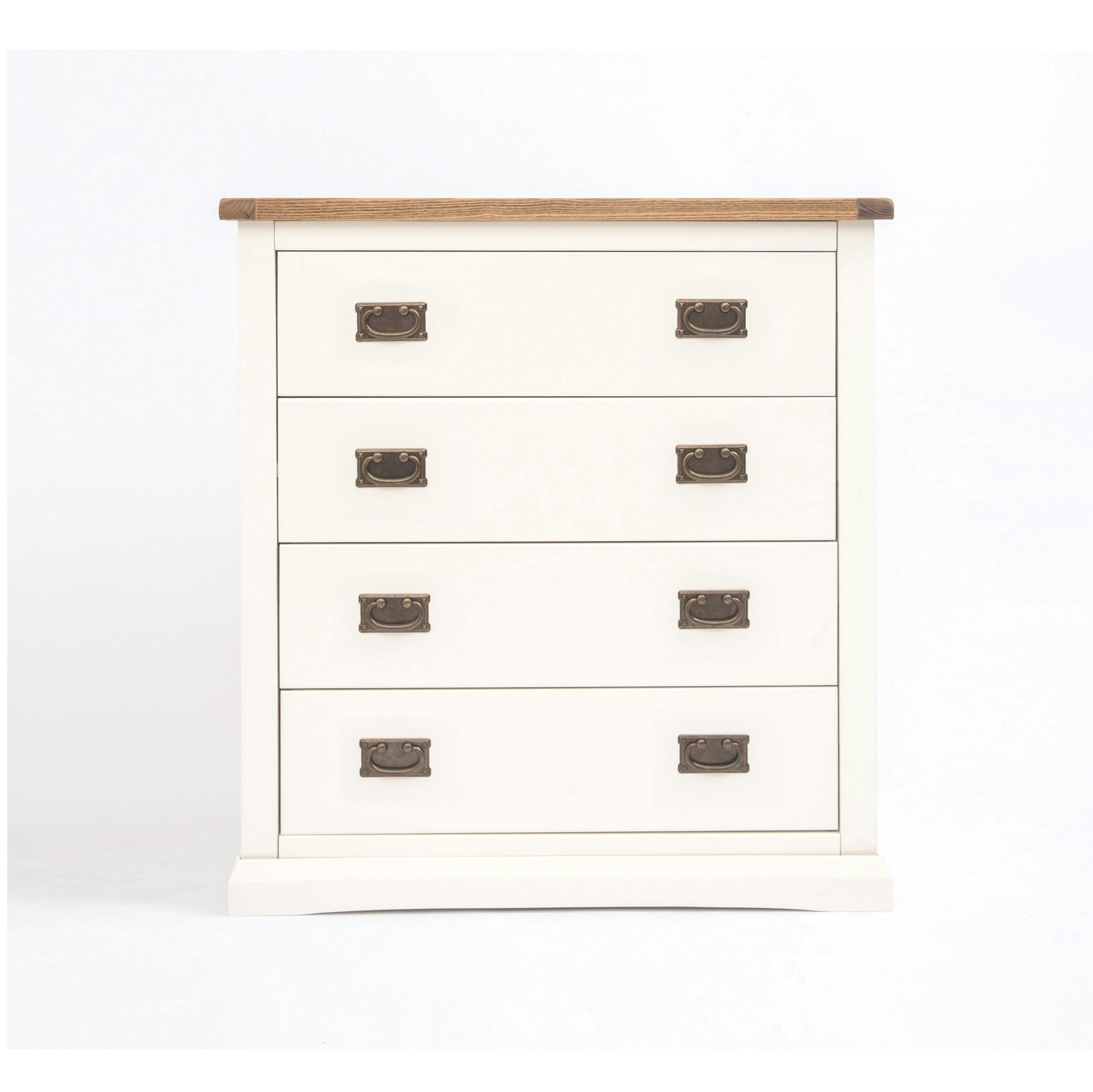 Cabinet Bits White Cosenza 4 Drawer Chest Of Drawers Bras Drop Handle - Off