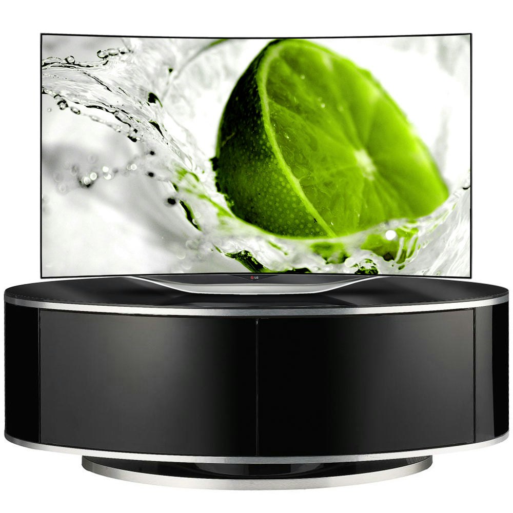 Mda Designs Black Luna Beam Thru Remote Friendly Up To 50" Led/Lcd/Plasma Gloss Luxury Tv Cabinet Stand