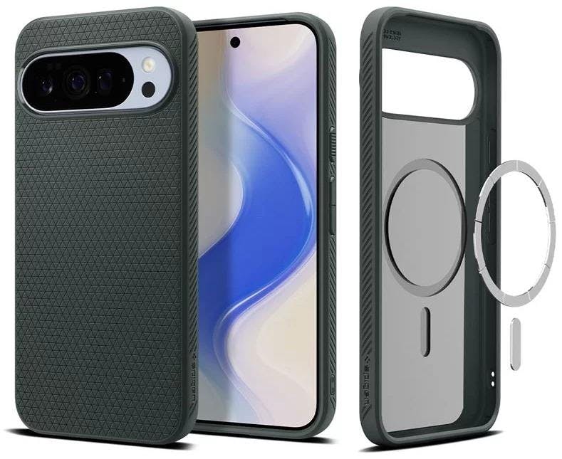 Spigen Green Liquid Air Case With Pixelsnap For Google Pixel 10 Pro Xl 6.8" Abyss - Acs09719