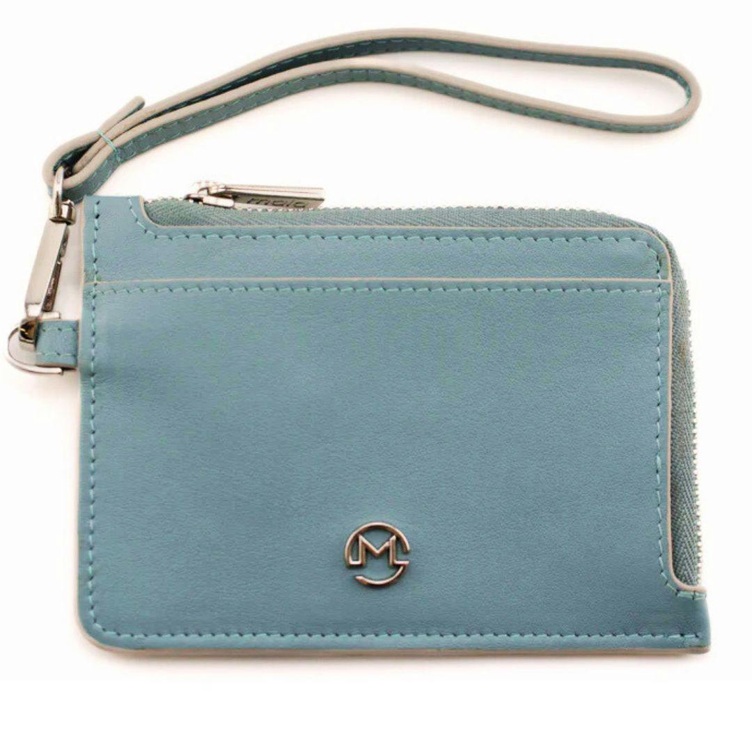 Mala Leather Blue The Looplet Rfid Wrist Purse – Genuine Leather - Steel