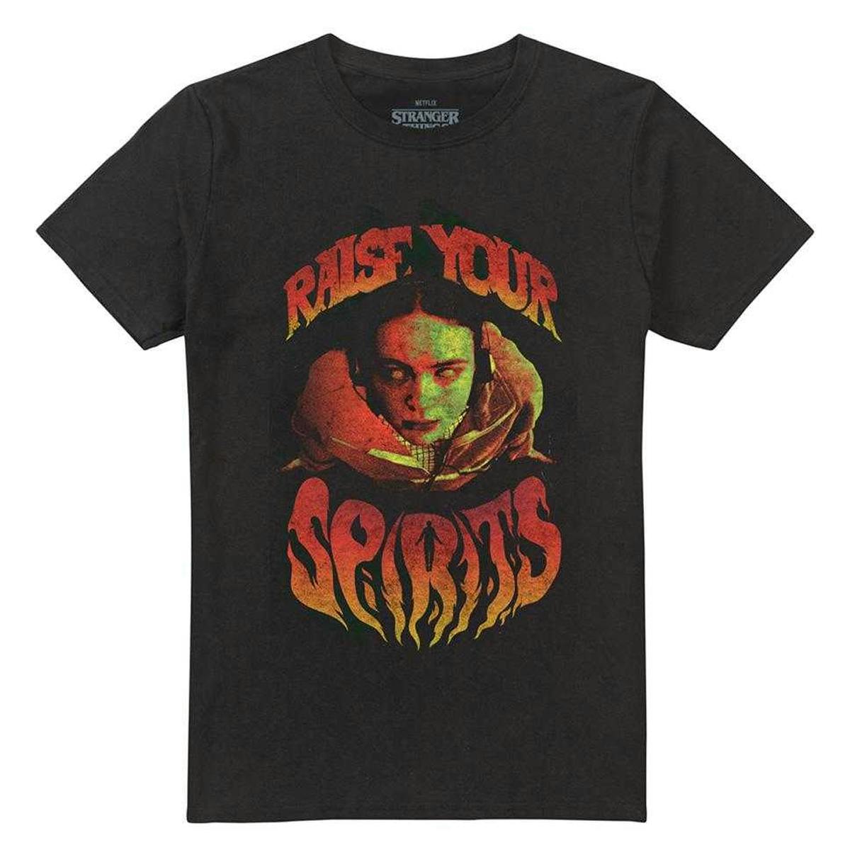 Stranger Things Unisex Black Adult Raise Your Spirits T-Shirt - Xxl