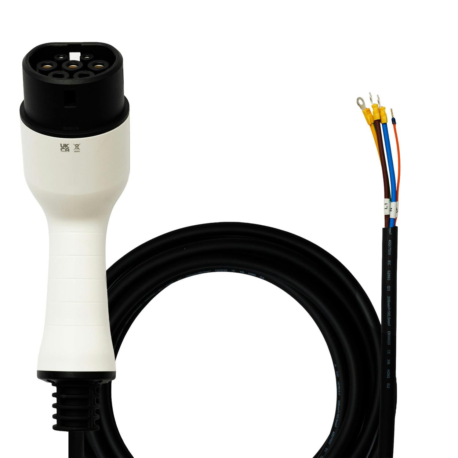 Car-Chargers.com Women's Ev Mode 3 Tethered Car Charging Cable Type 2 - 5M - Electrical Vehicle Charging Cable