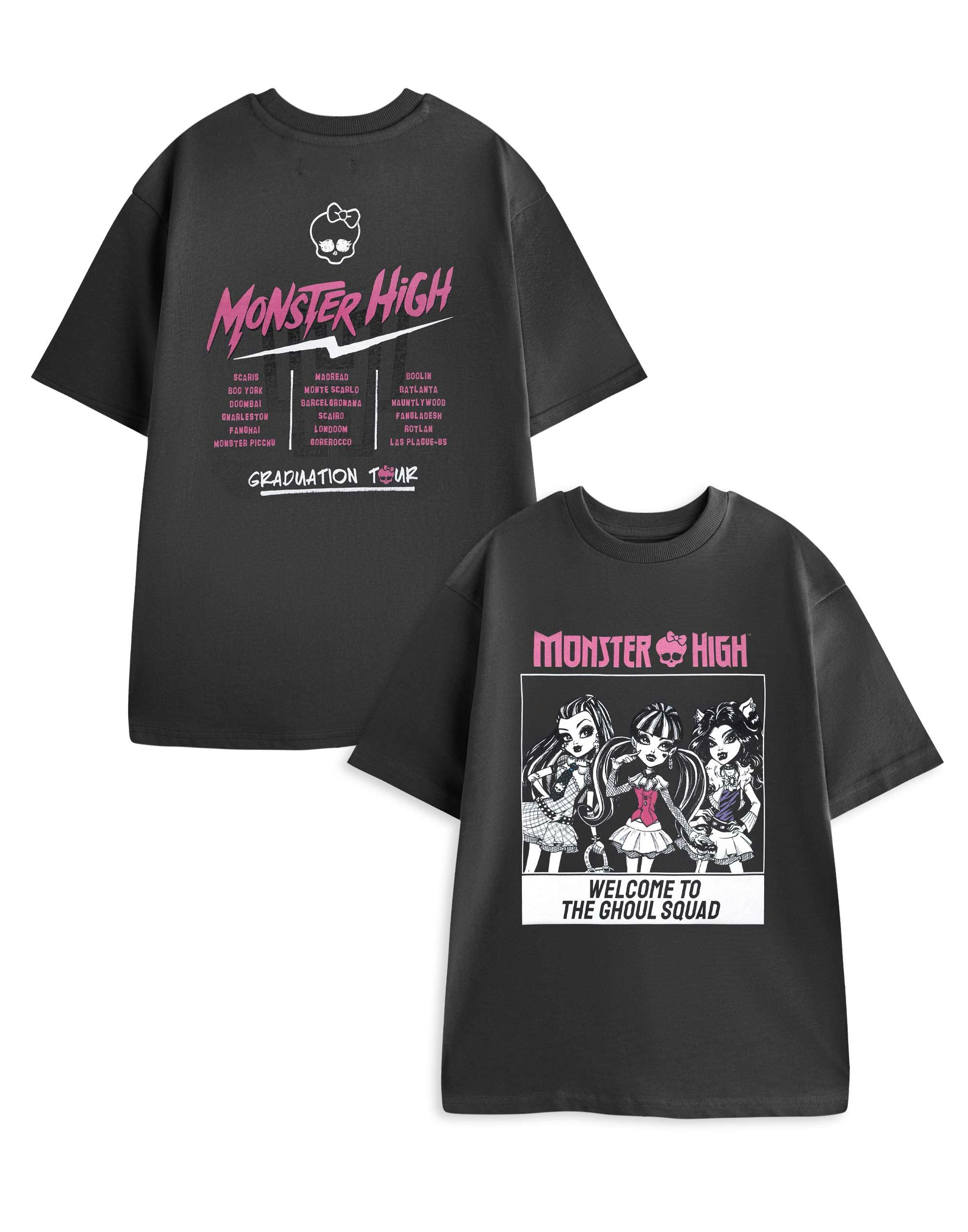 Vanilla Underground Unisex Grey Monster High Ghoul Squad Short Sleeved T-Shirt - X-Large