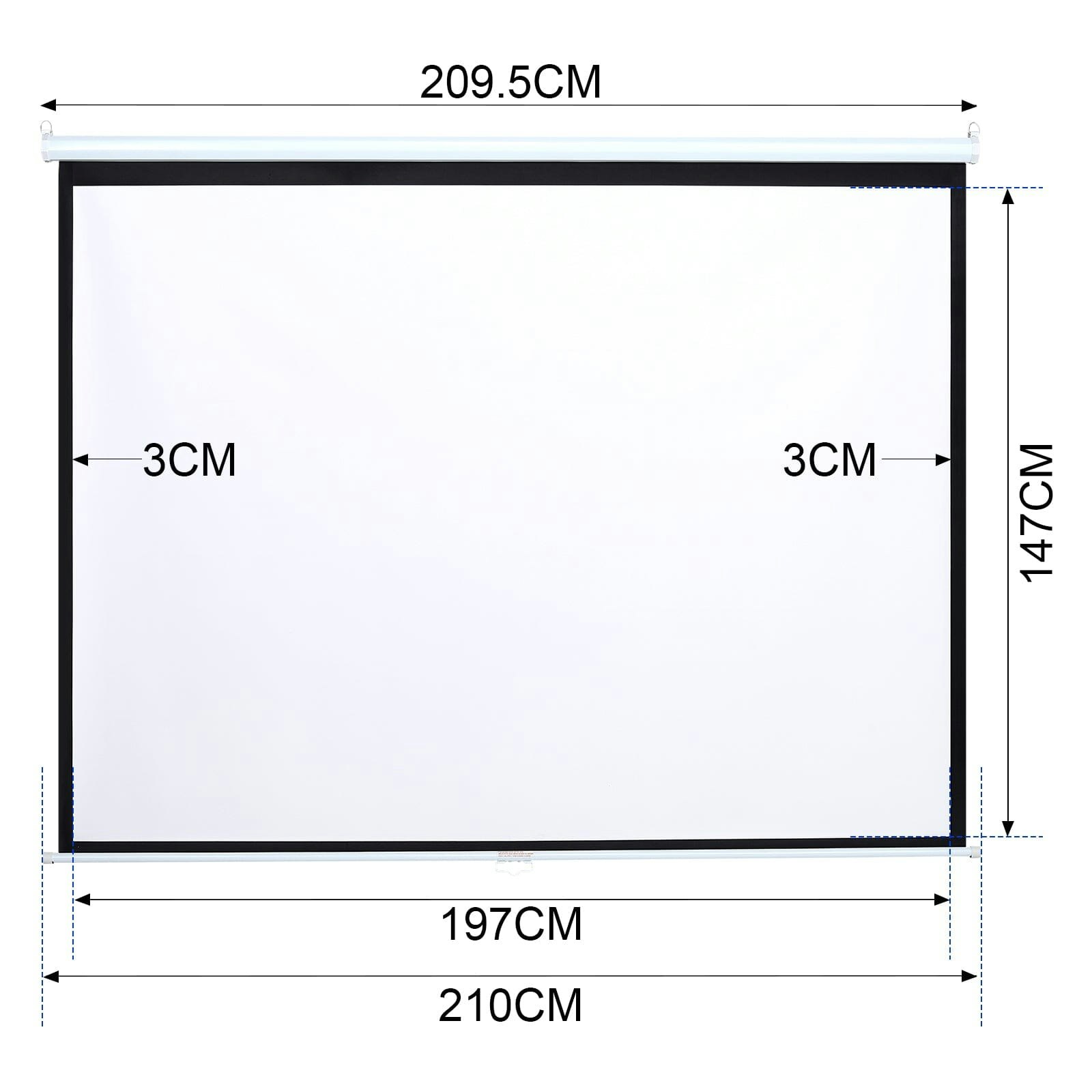 Living And Home White/Light Manual Pull Down Retractable Projector Screen