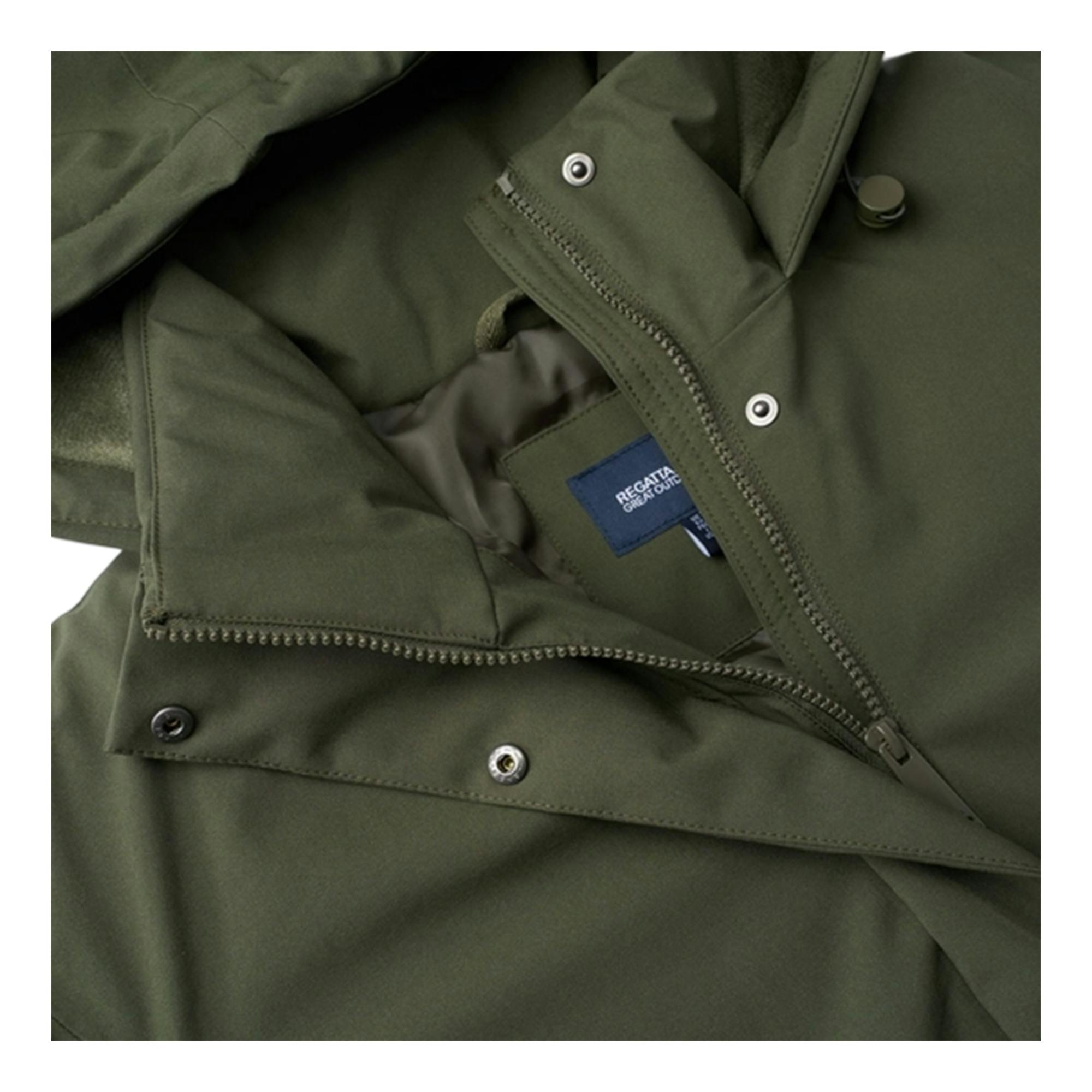 Regatta Women's Dark Janna Waterproof Long Length Insulated Jacket - Khaki - 18 Uk - Khaki - 100% Mixed