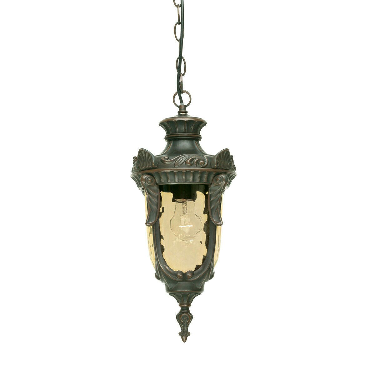 Loops Outdoor IP44 1 Bulb Chain Lantern Old Bronze LED E27 100W