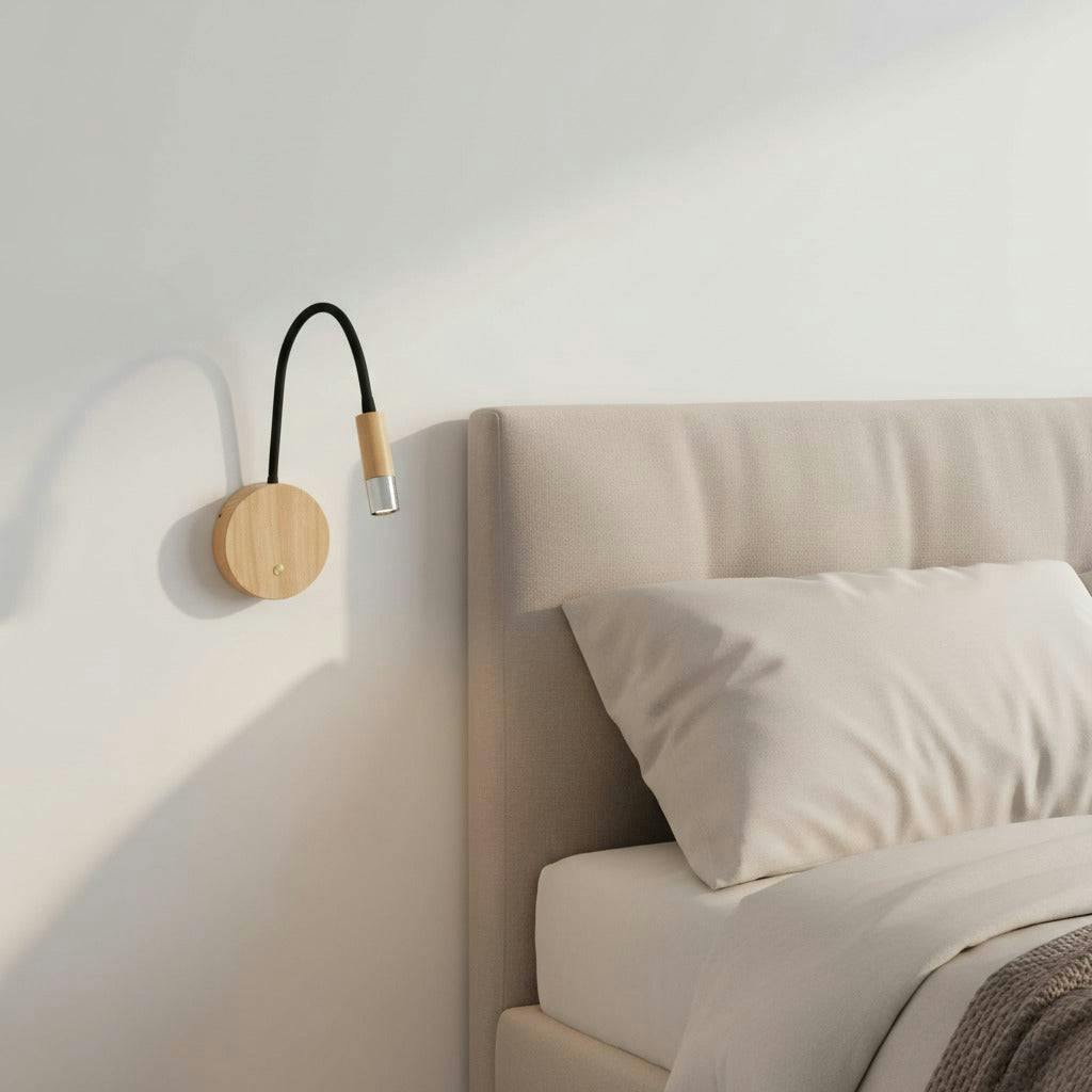 Rackhams Light 3 Watt Led Flexible Wooden Reading - Chrome Finish