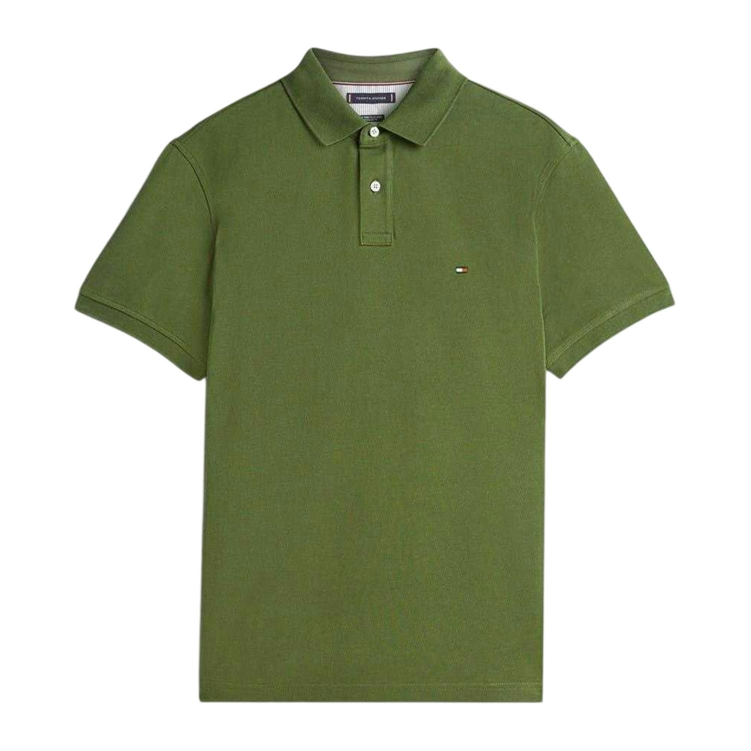Tommy Hilfiger Men's 1985 Embroidered Logo Polo Shirt - Pine - Xxl - Pine - 96% Organic Cotton/4% Elastane