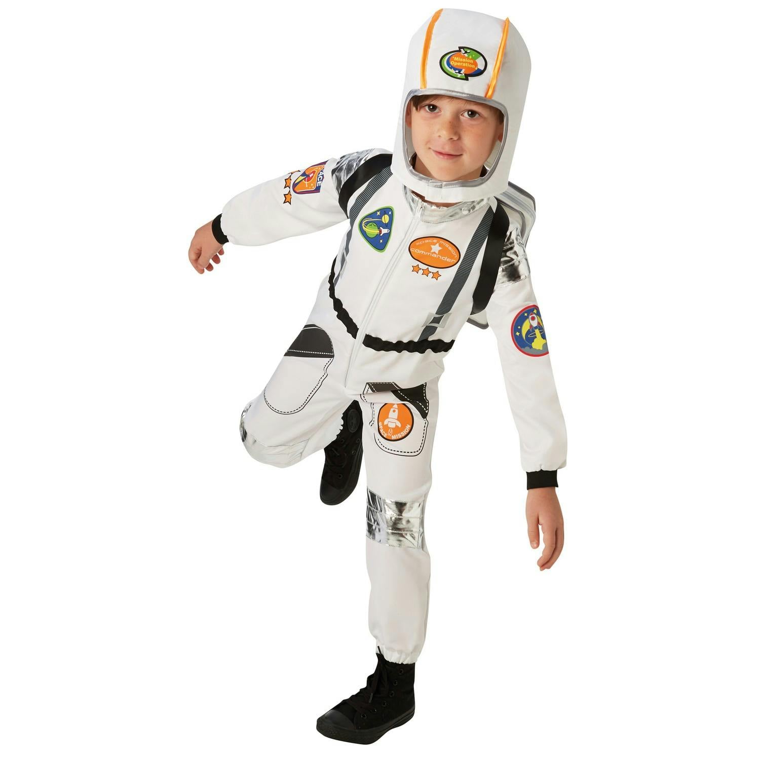 Bristol Novelty Boys White/Black Childrens/Kids Astronaut Costume Set - 5-6 Years