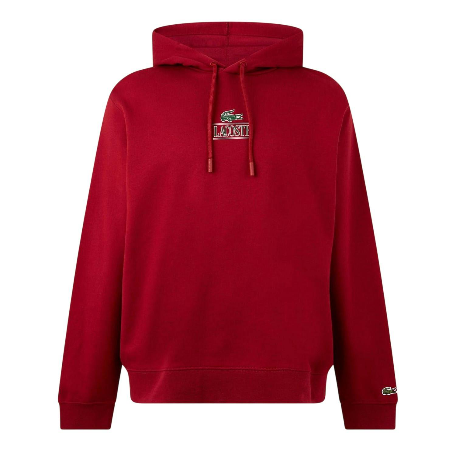 Lacoste Men's Orange Logo Hoodie - S - 100% Mixed