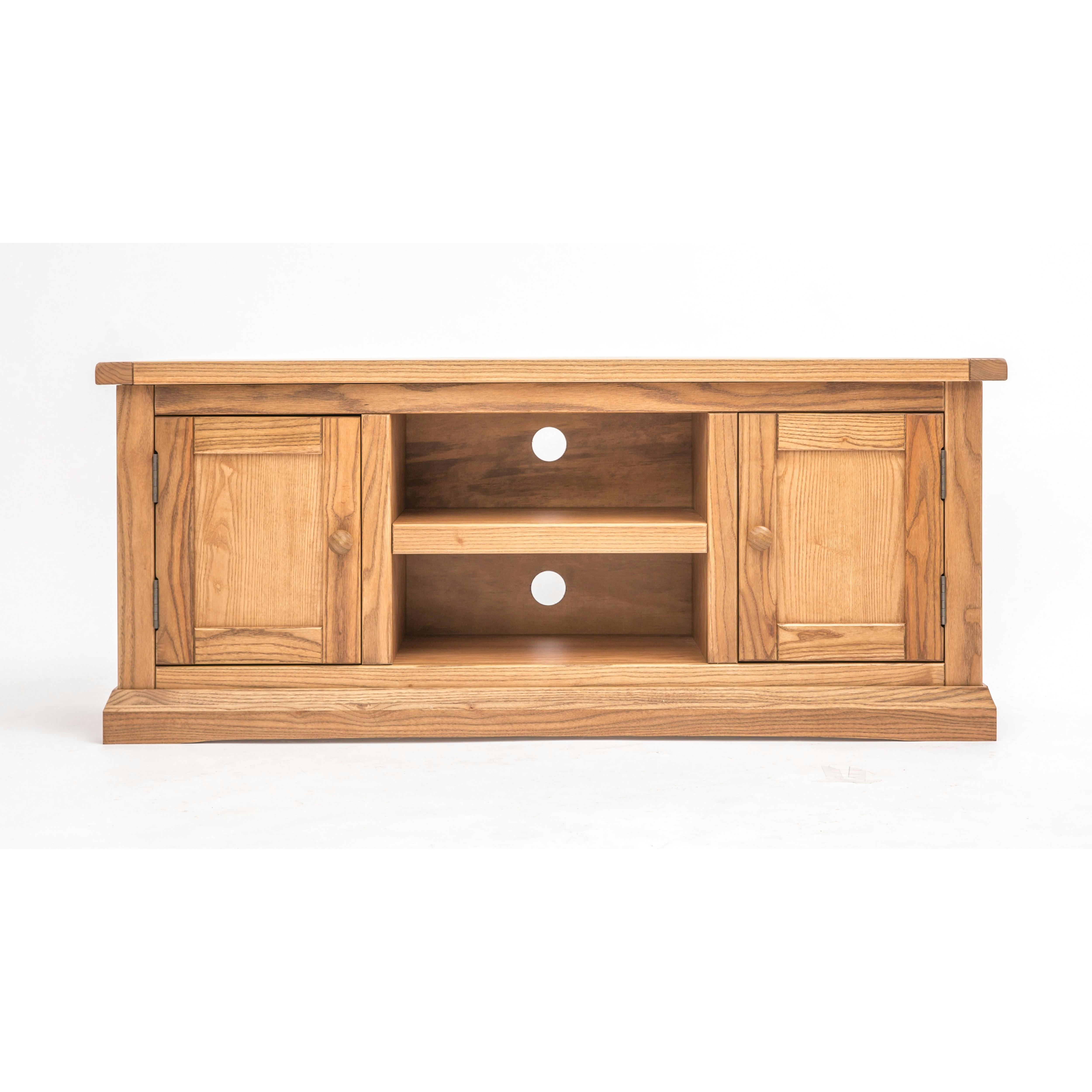 Rackhams Light Salerno Wood 2 Door Tv Cabinet Wood Knob - Natural